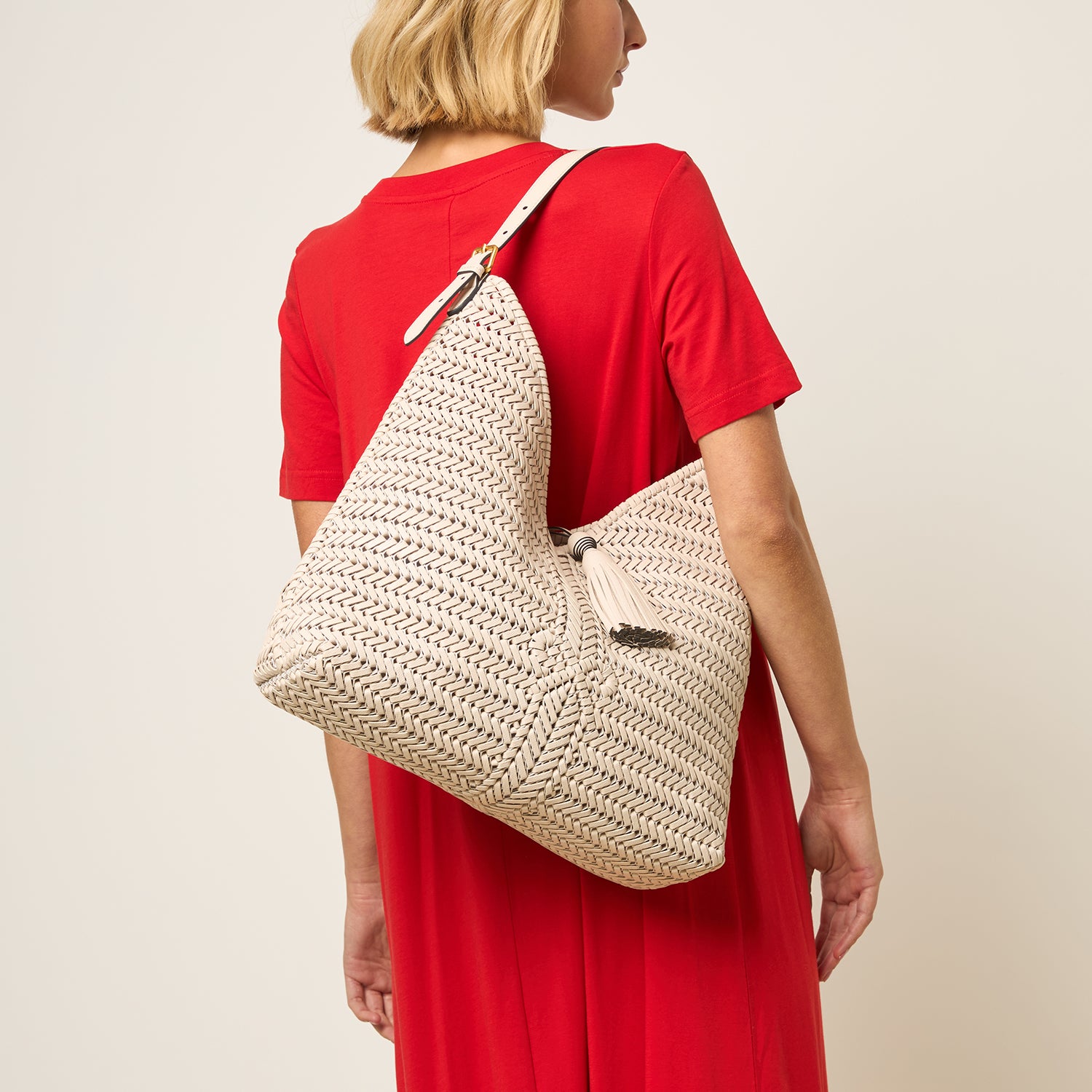 Neeson Tassel Hobo Bag -

          
            Capra Leather in Chalk -
          

          Anya Hindmarch UK
