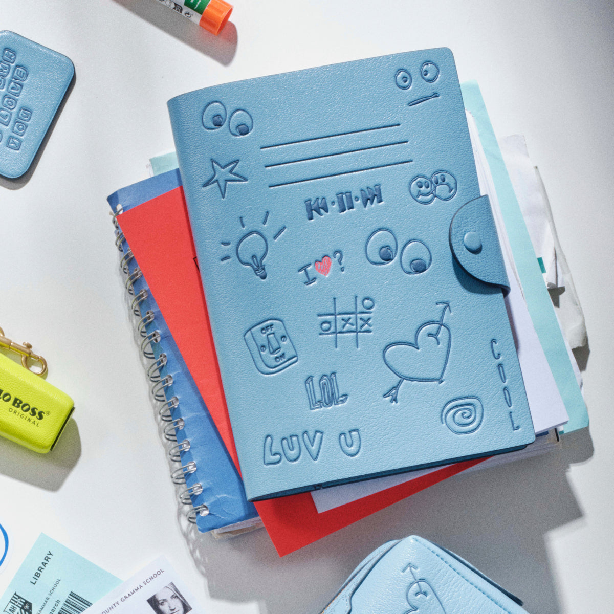 Scribble A5 Journal -

          
            Calf Leather in School Blue -
          

          Anya Hindmarch UK
