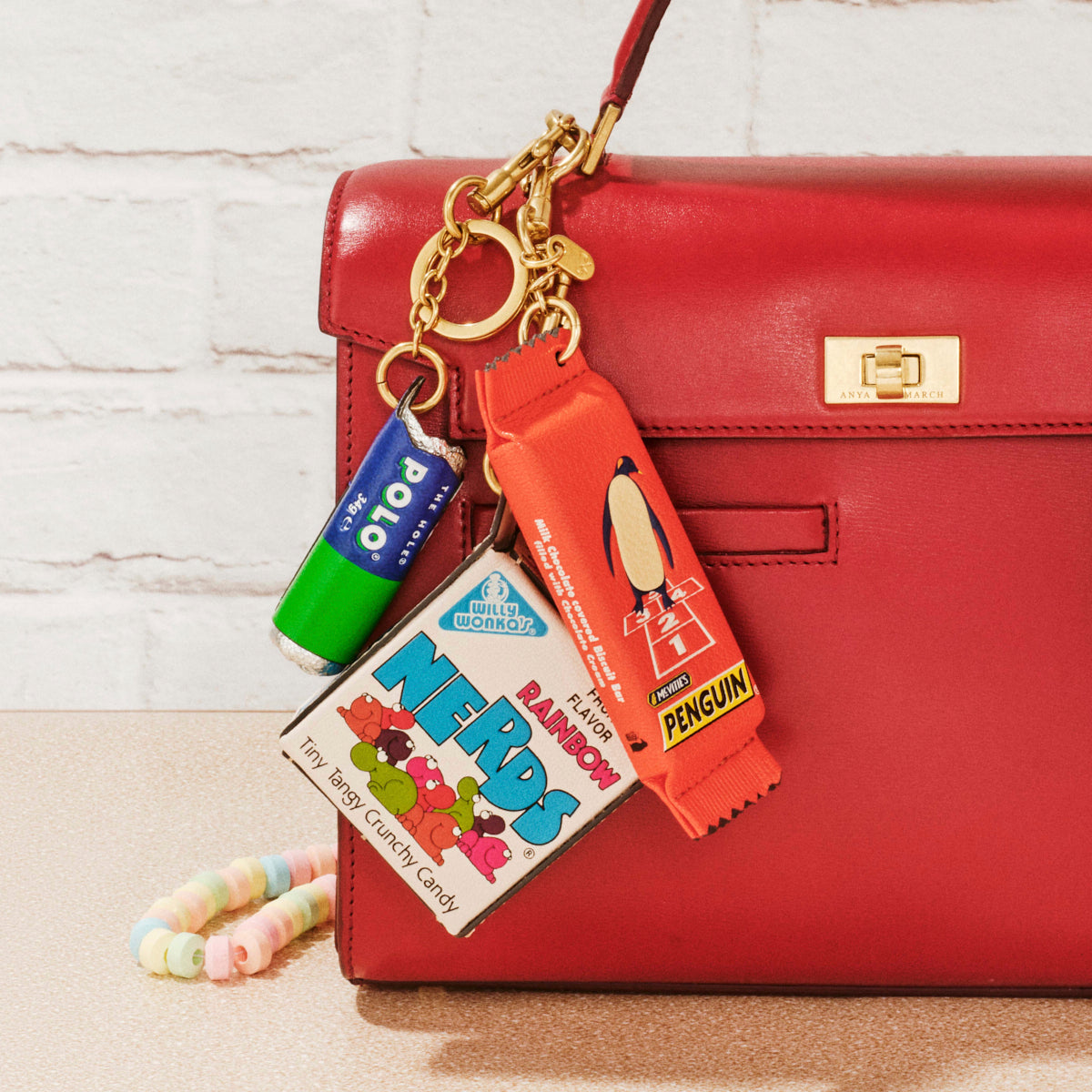 Anya Brands Nerds Charm -

          
            Calf Leather in Chalk White -
          

          Anya Hindmarch UK
