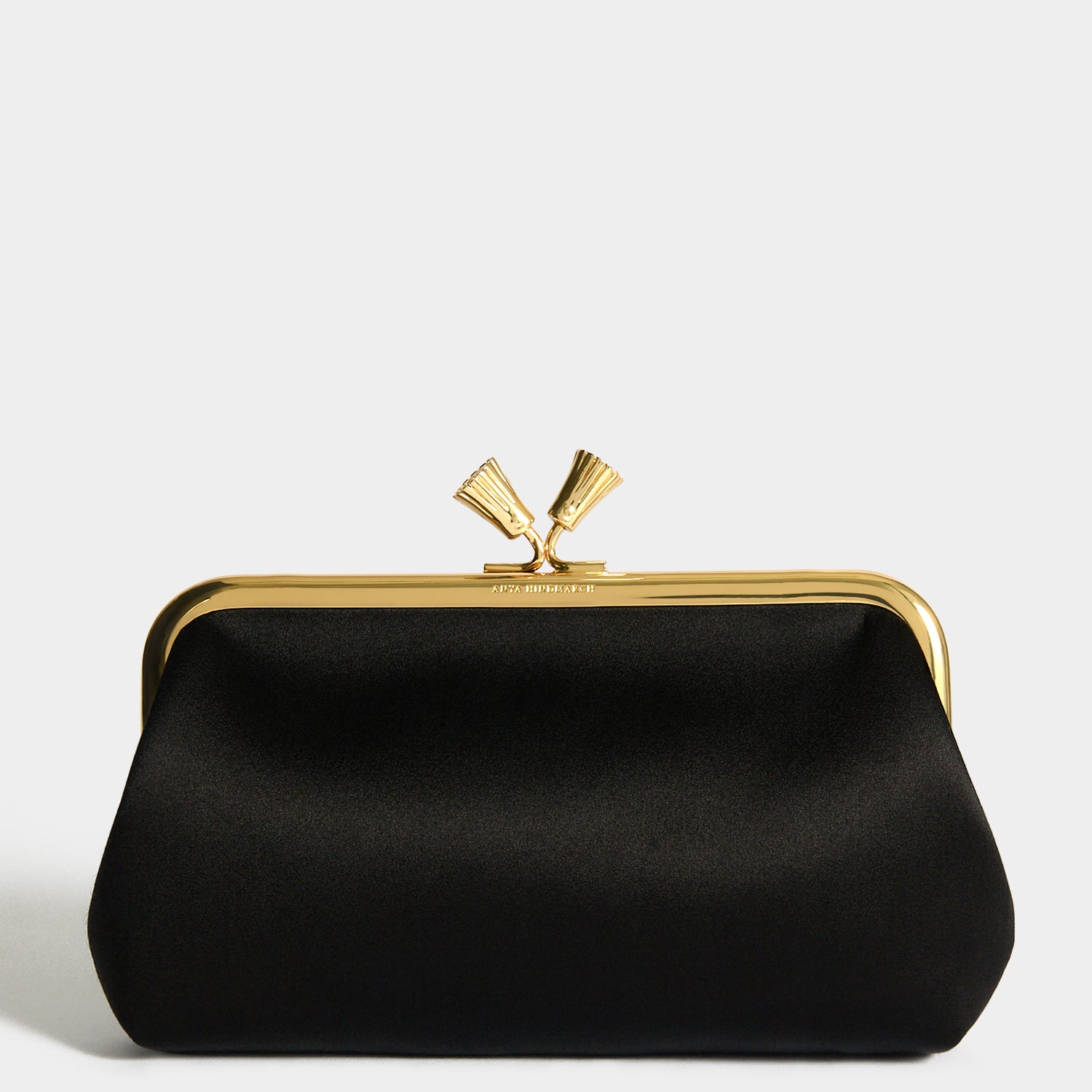 Maud Tassel Clutch -

          
            Recycled Satin in Black -
          

          Anya Hindmarch UK
