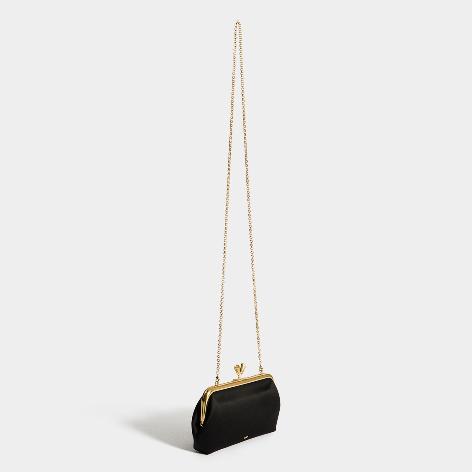 Maud Tassel Clutch -

          
            Recycled Satin in Black -
          

          Anya Hindmarch UK
