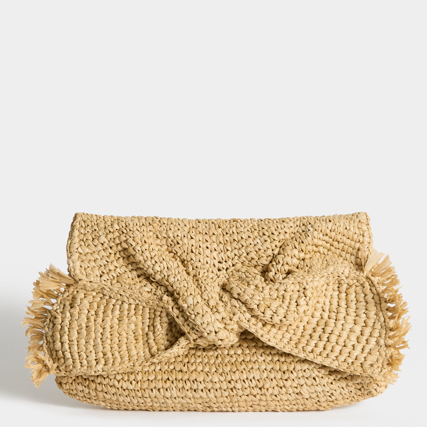 Raffia Bow Clutch -

          
            Raffia in Natural -
          

          Anya Hindmarch UK
