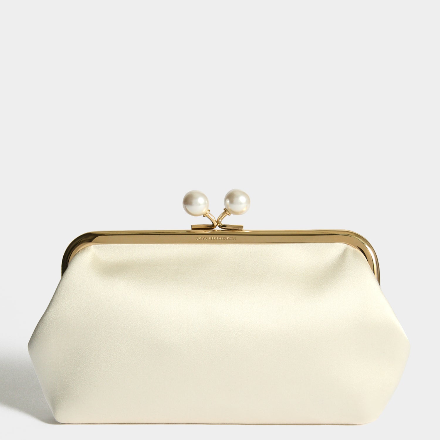 Maud Pearls Clutch -

          
            Recycled Satin in Ivory -
          

          Anya Hindmarch UK
