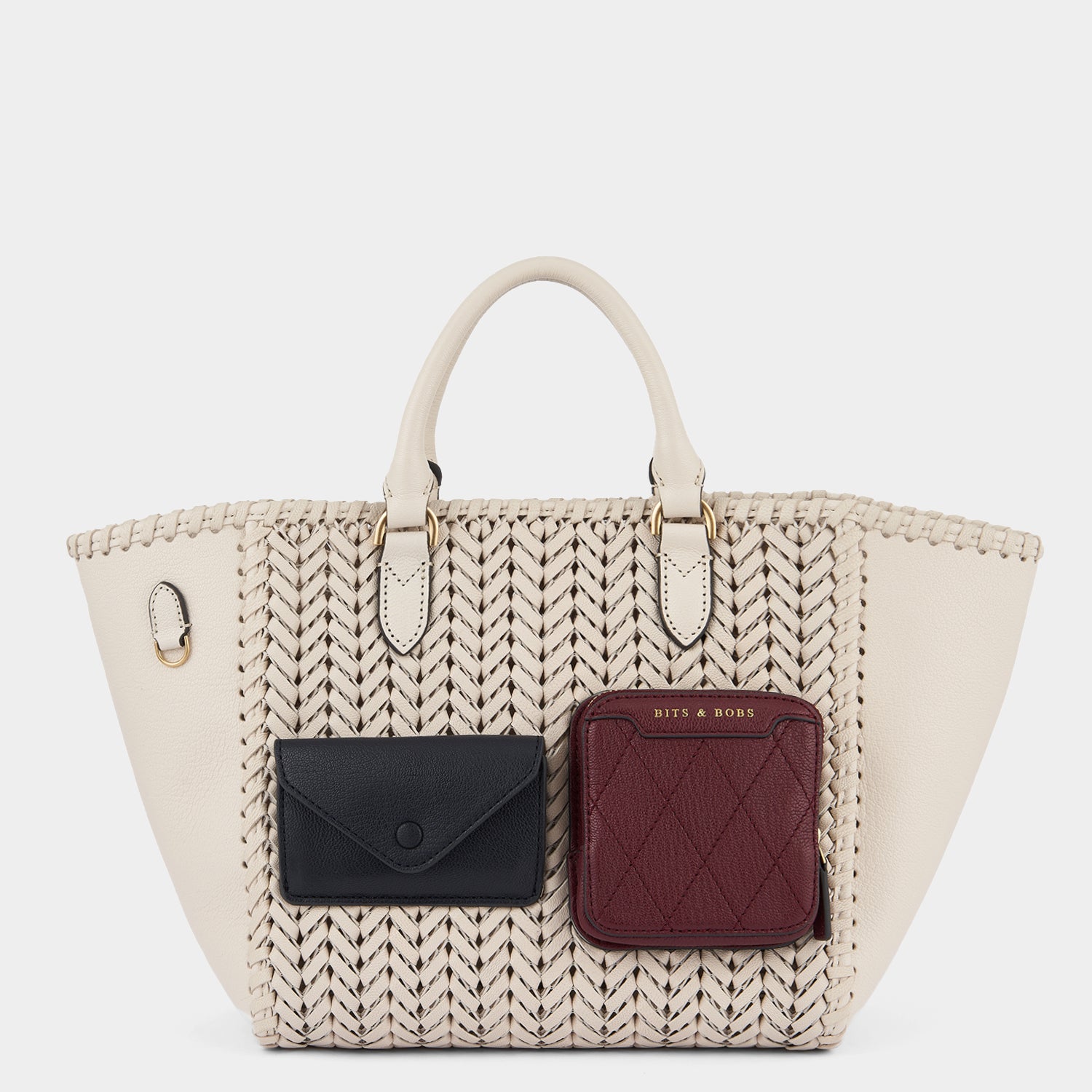 Neeson Multi Pocket Small Square Tote -

                  
                    Capra Leather in Chalk -
                  

                  Anya Hindmarch UK
