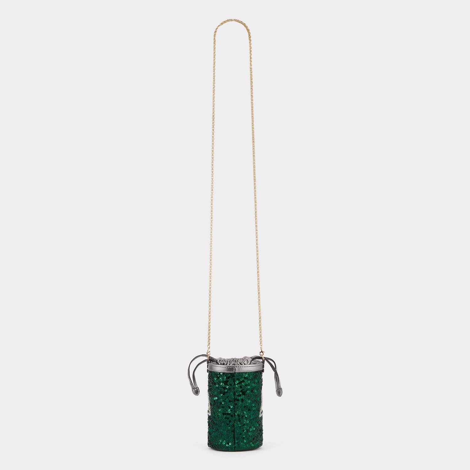 Anya Brands Perrier Mini Bucket Bag -

                  
                    Sequins in Bottle Green -
                  

                  Anya Hindmarch UK
