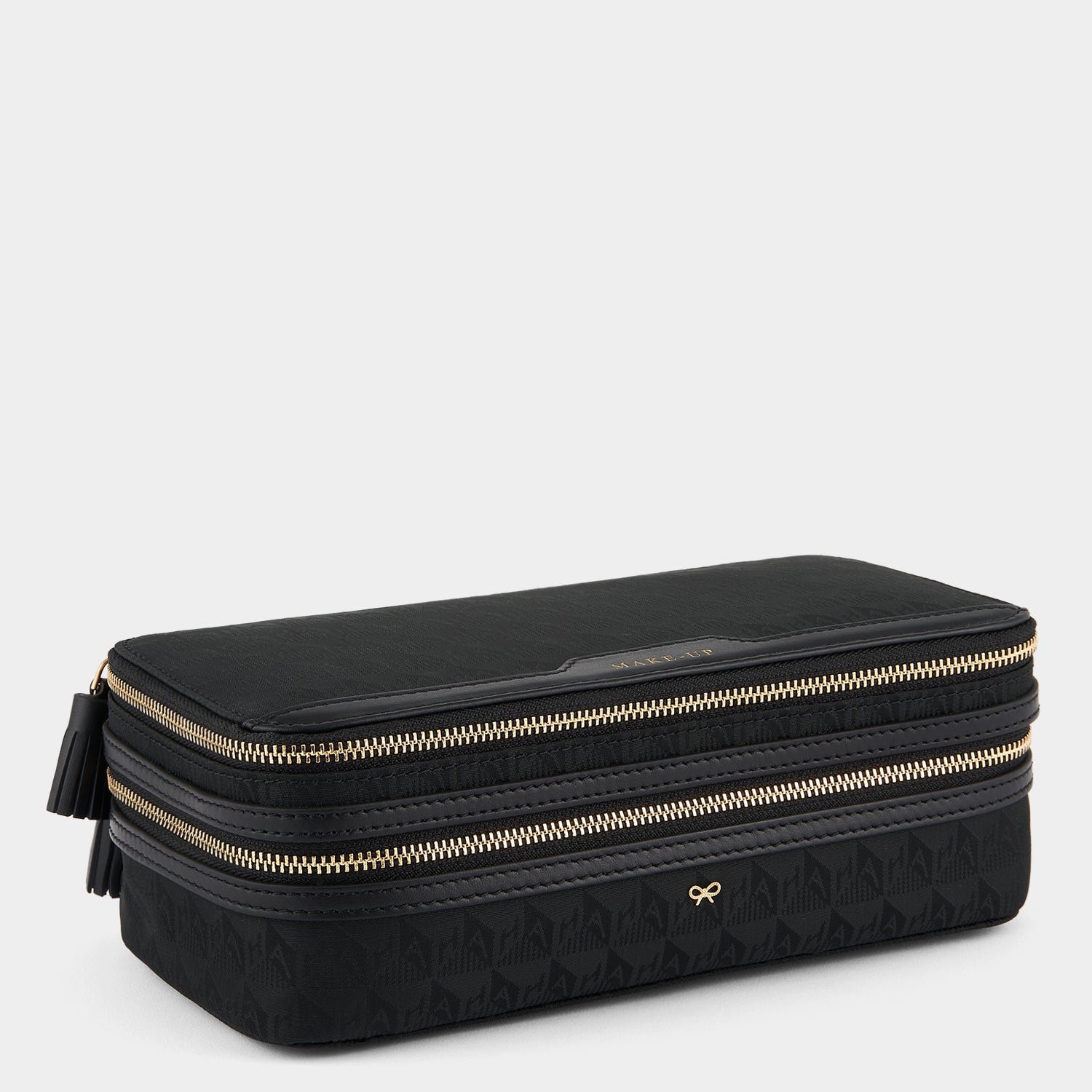 Logo Make-Up Pouch -

                  
                    Jacquard Nylon in Black -
                  

                  Anya Hindmarch UK
