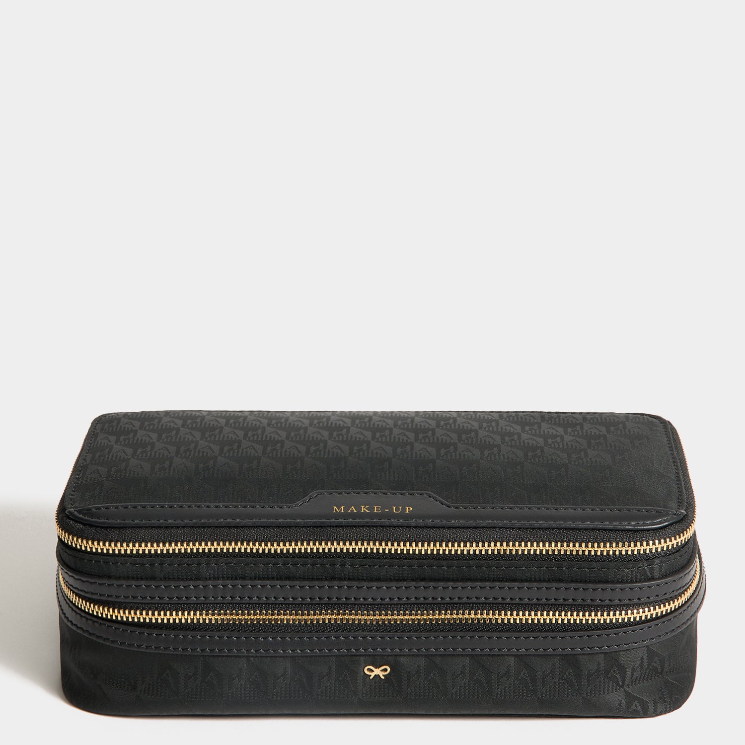 Logo Make-Up Pouch -

          
            Jacquard Nylon in Black -
          

          Anya Hindmarch UK
