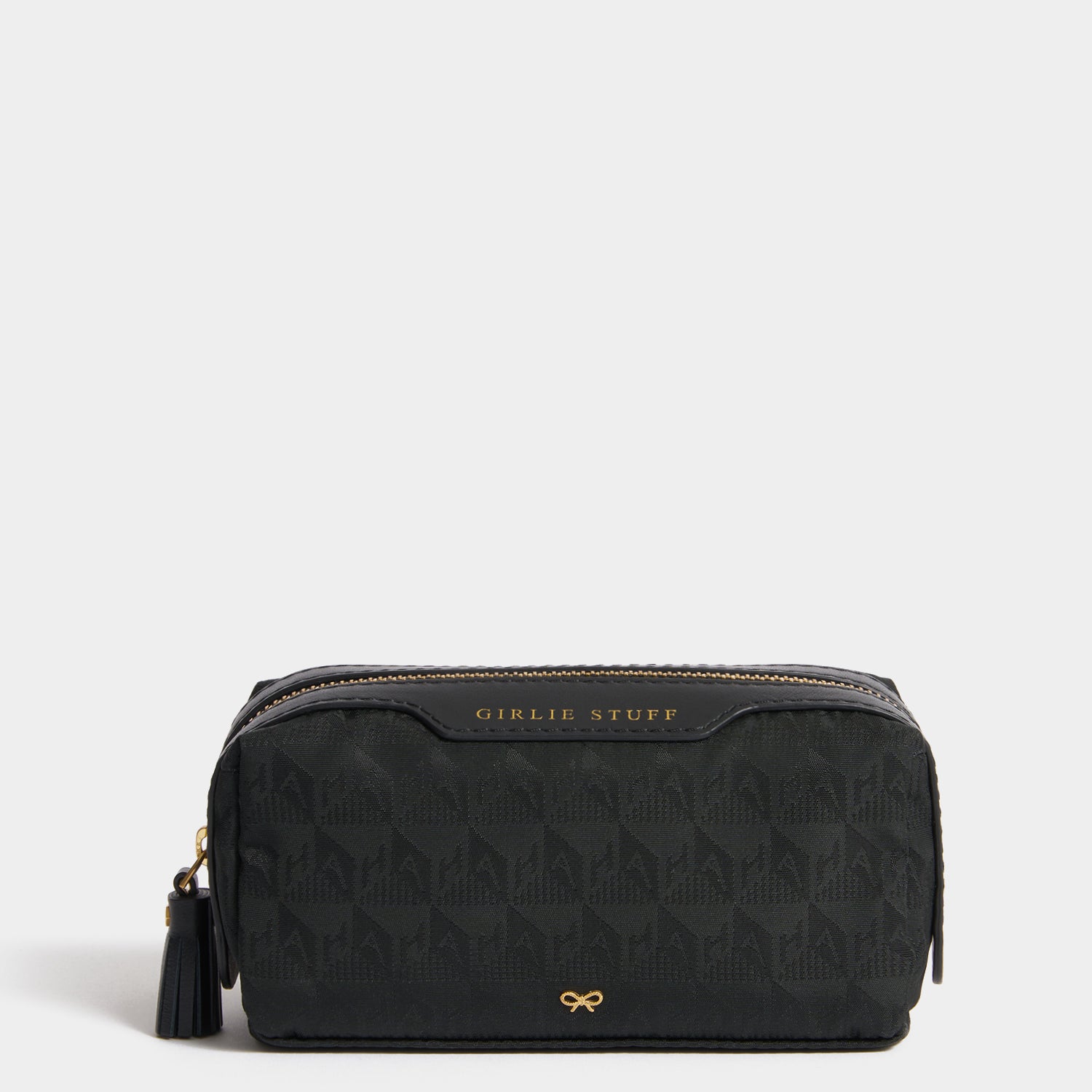 Logo Girlie Stuff Pouch -

          
            Jacquard Nylon in Black -
          

          Anya Hindmarch UK
