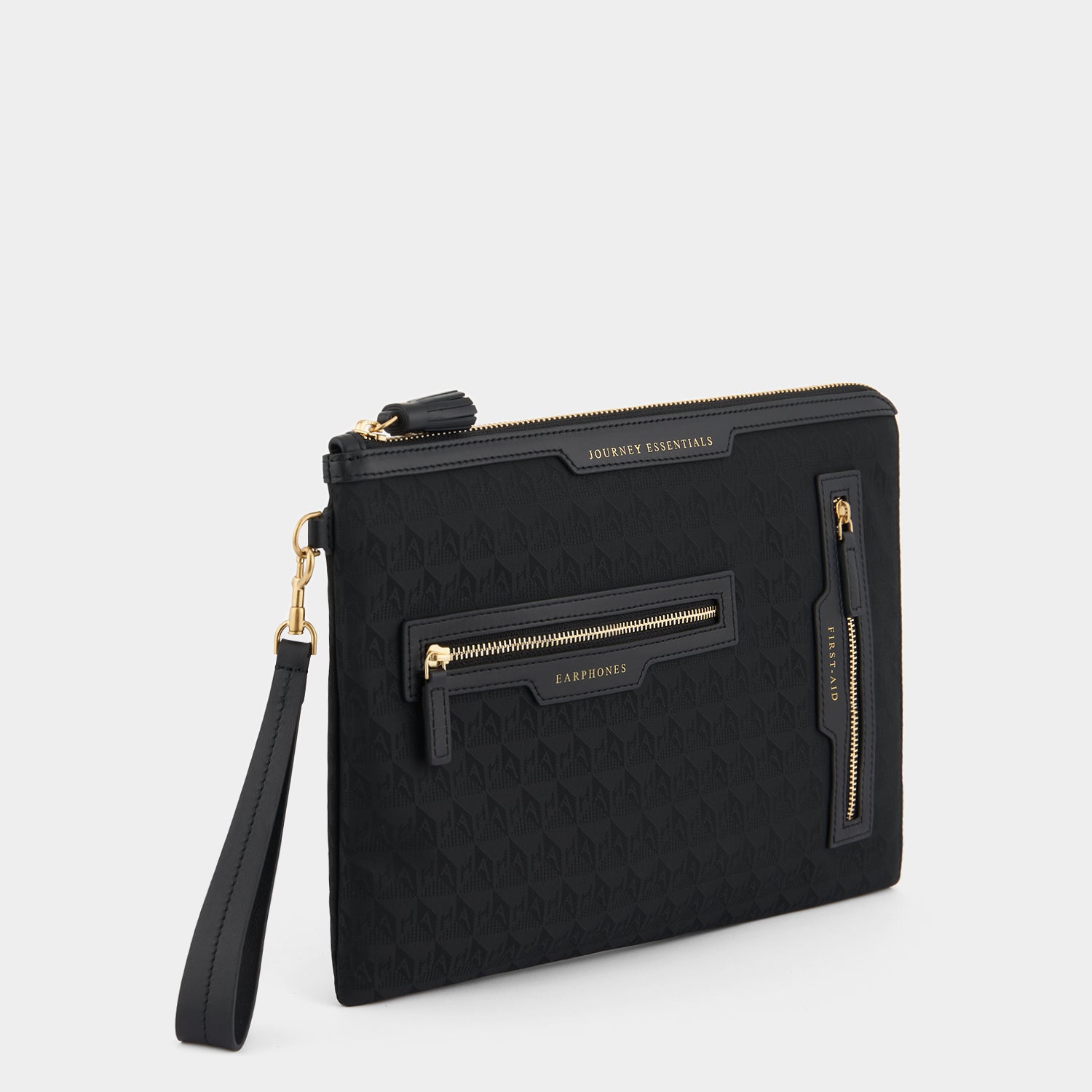 Logo Journey Essentials Pochette -

                  
                    Jacquard Nylon in Black -
                  

                  Anya Hindmarch UK
