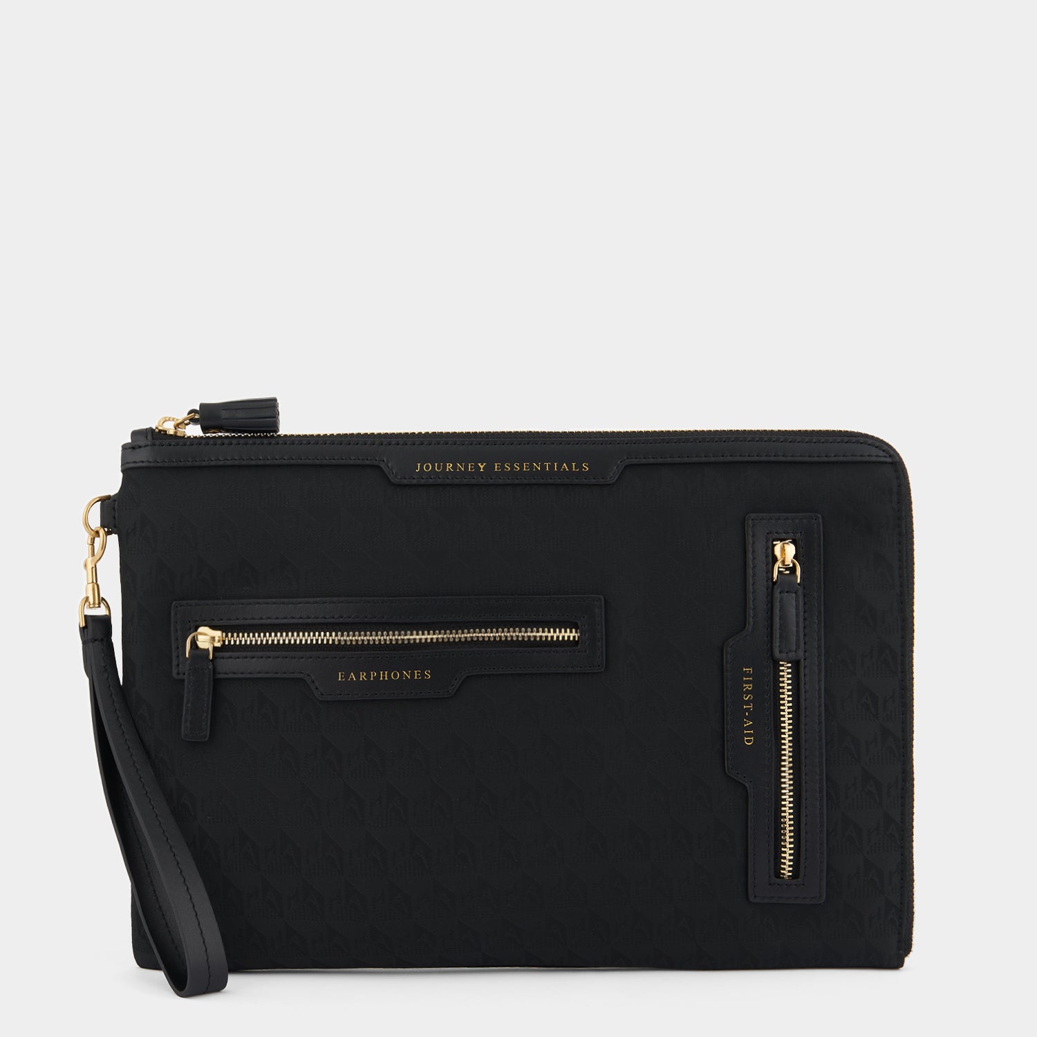 Logo Journey Essentials Pochette -

                  
                    Jacquard Nylon in Black -
                  

                  Anya Hindmarch UK
