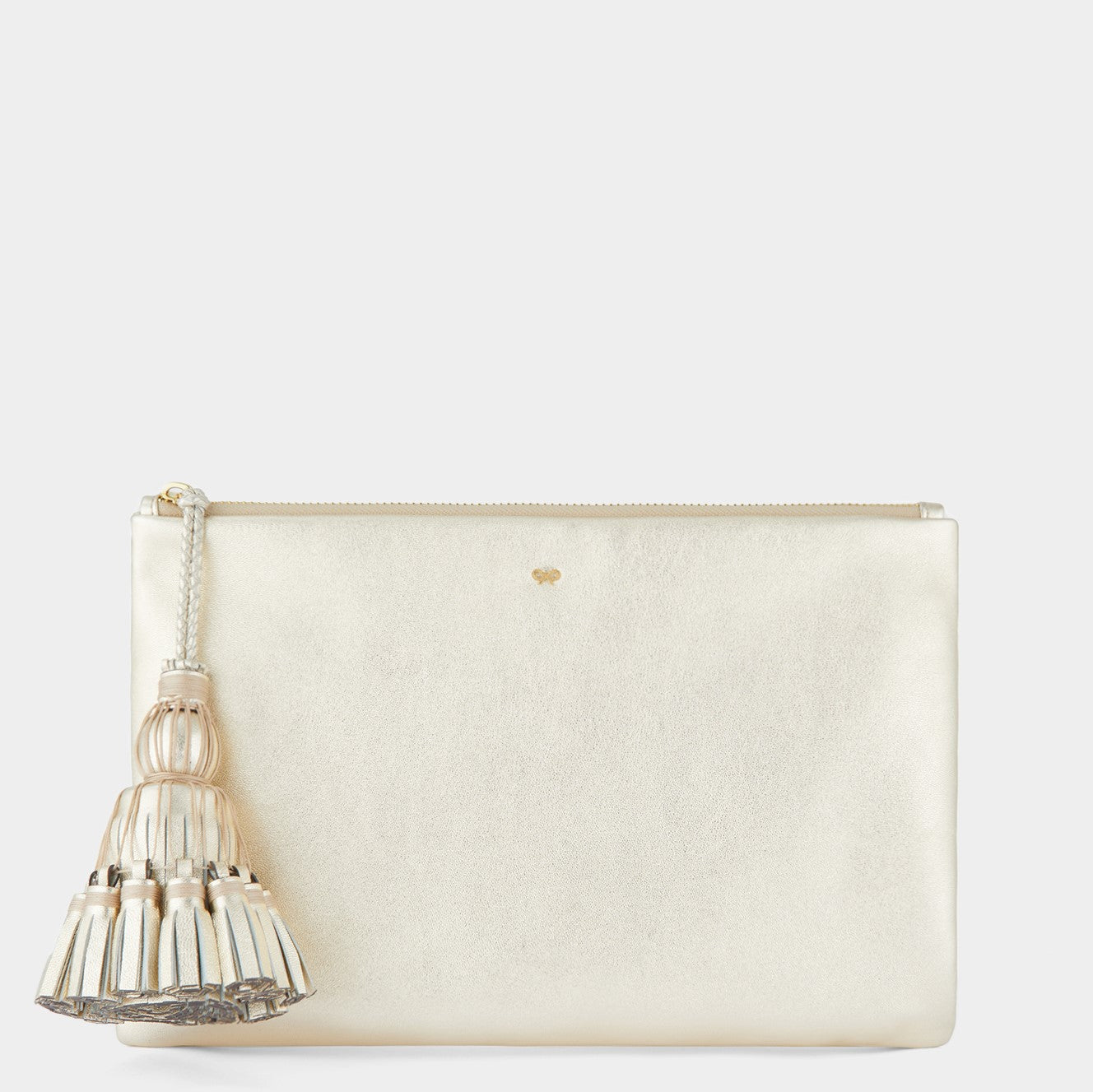 Georgiana Clutch -

                  
                    Metallic Leather in Light Gold -
                  

                  Anya Hindmarch UK
