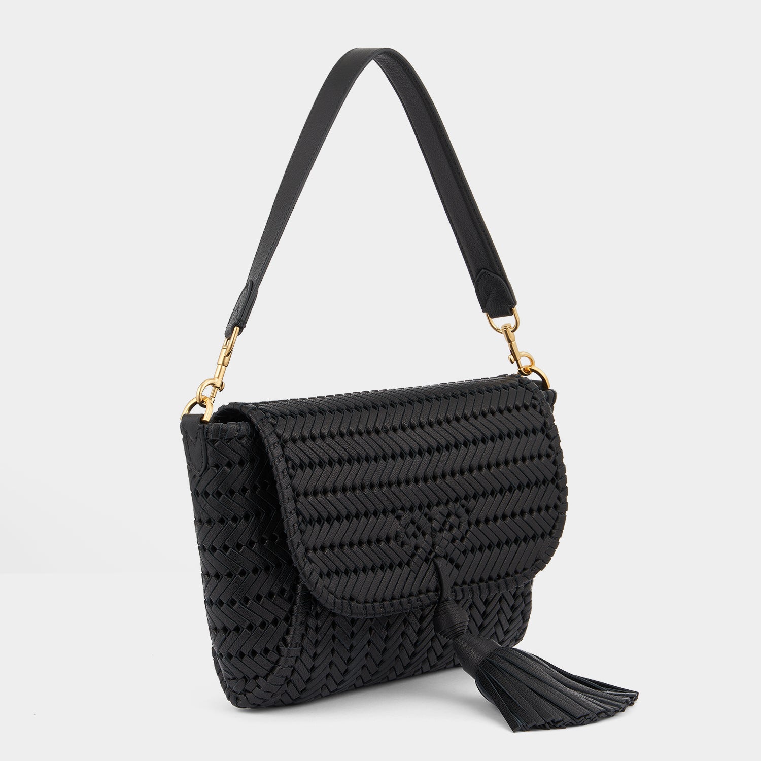 Neeson Tassel Shoulder Bag -

                  
                    Capra Leather in Black -
                  

                  Anya Hindmarch UK
