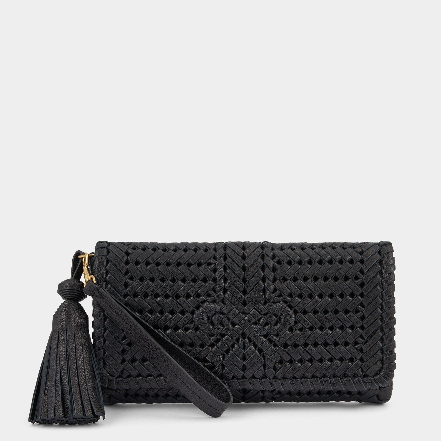 Neeson Tassel Clutch -

                  
                    Capra Leather in Black -
                  

                  Anya Hindmarch UK

