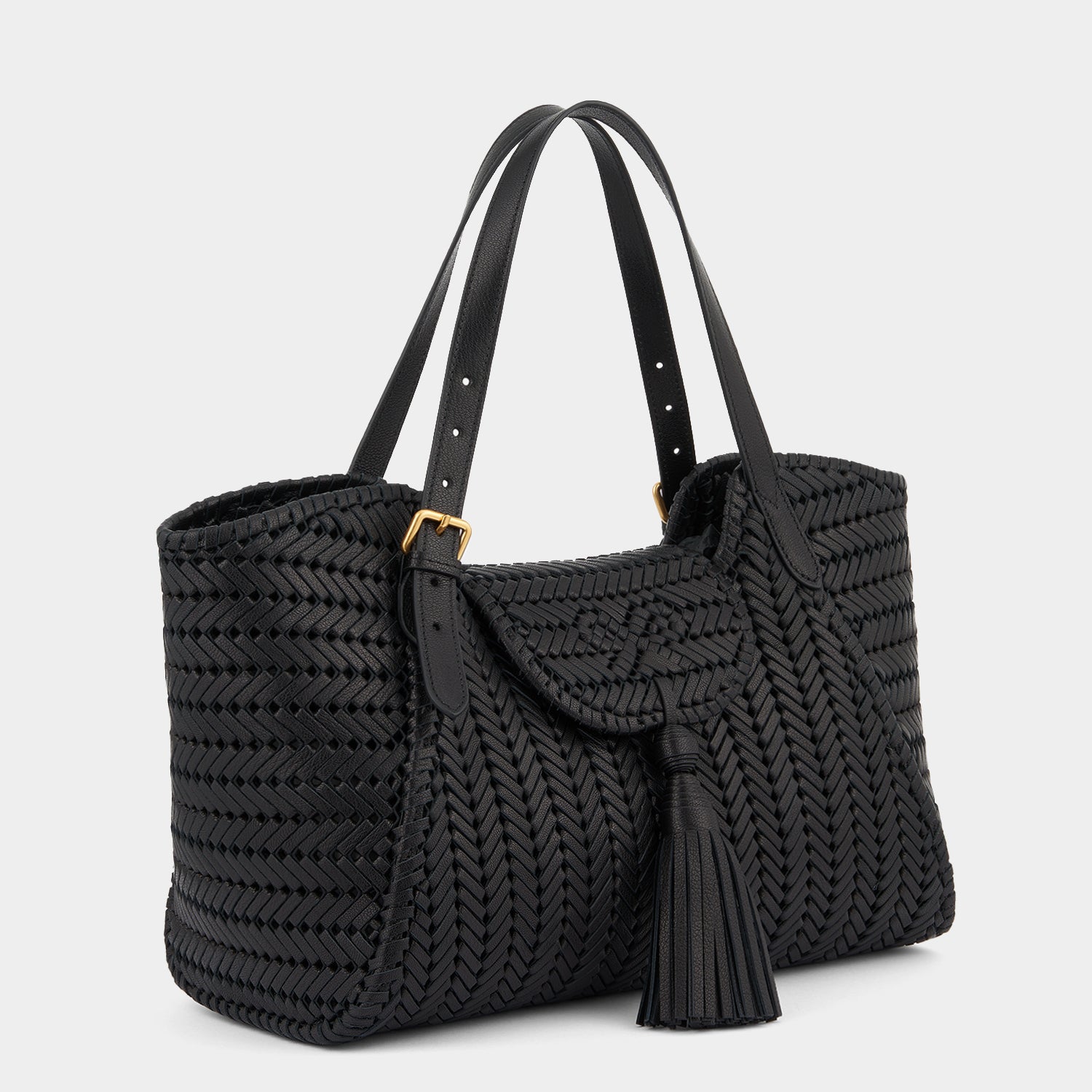 Neeson Tassel Tote -

                  
                    Capra Leather in Black -
                  

                  Anya Hindmarch UK
