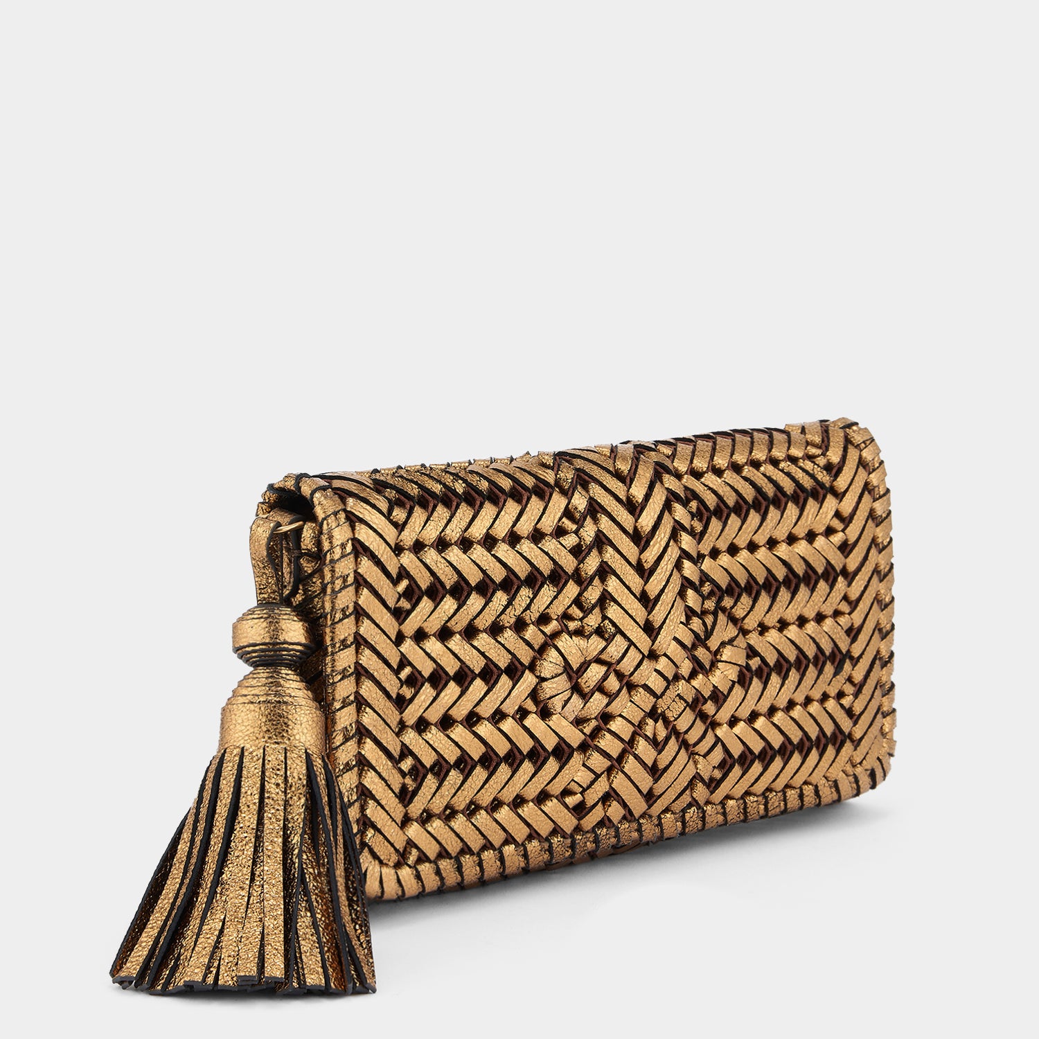 Neeson Tassel Clutch -

                  
                    Metallic Leather in Bronze -
                  

                  Anya Hindmarch UK
