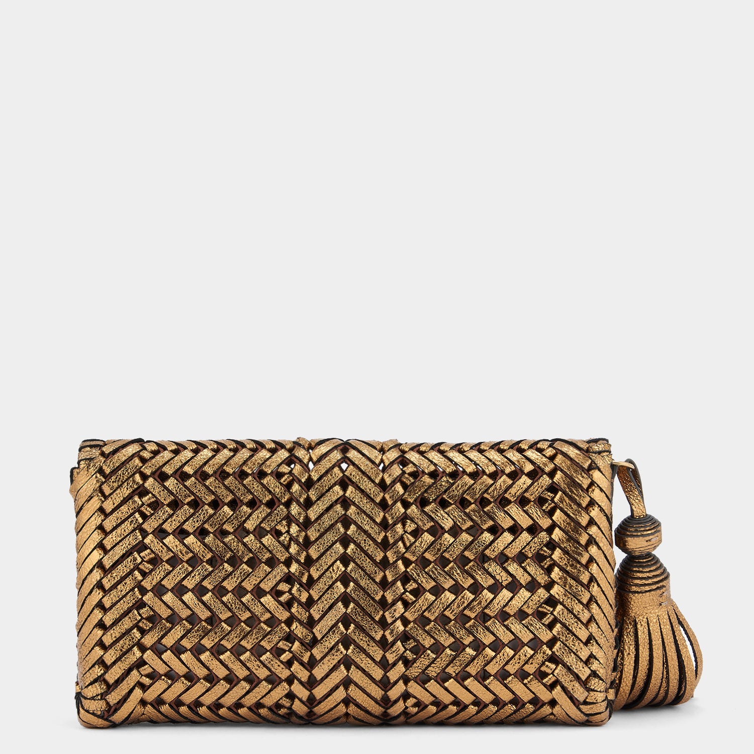 Neeson Tassel Clutch -

                  
                    Metallic Leather in Bronze -
                  

                  Anya Hindmarch UK

