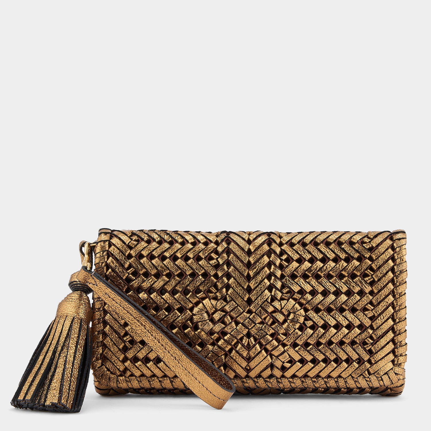 Neeson Tassel Clutch -

                  
                    Metallic Leather in Bronze -
                  

                  Anya Hindmarch UK
