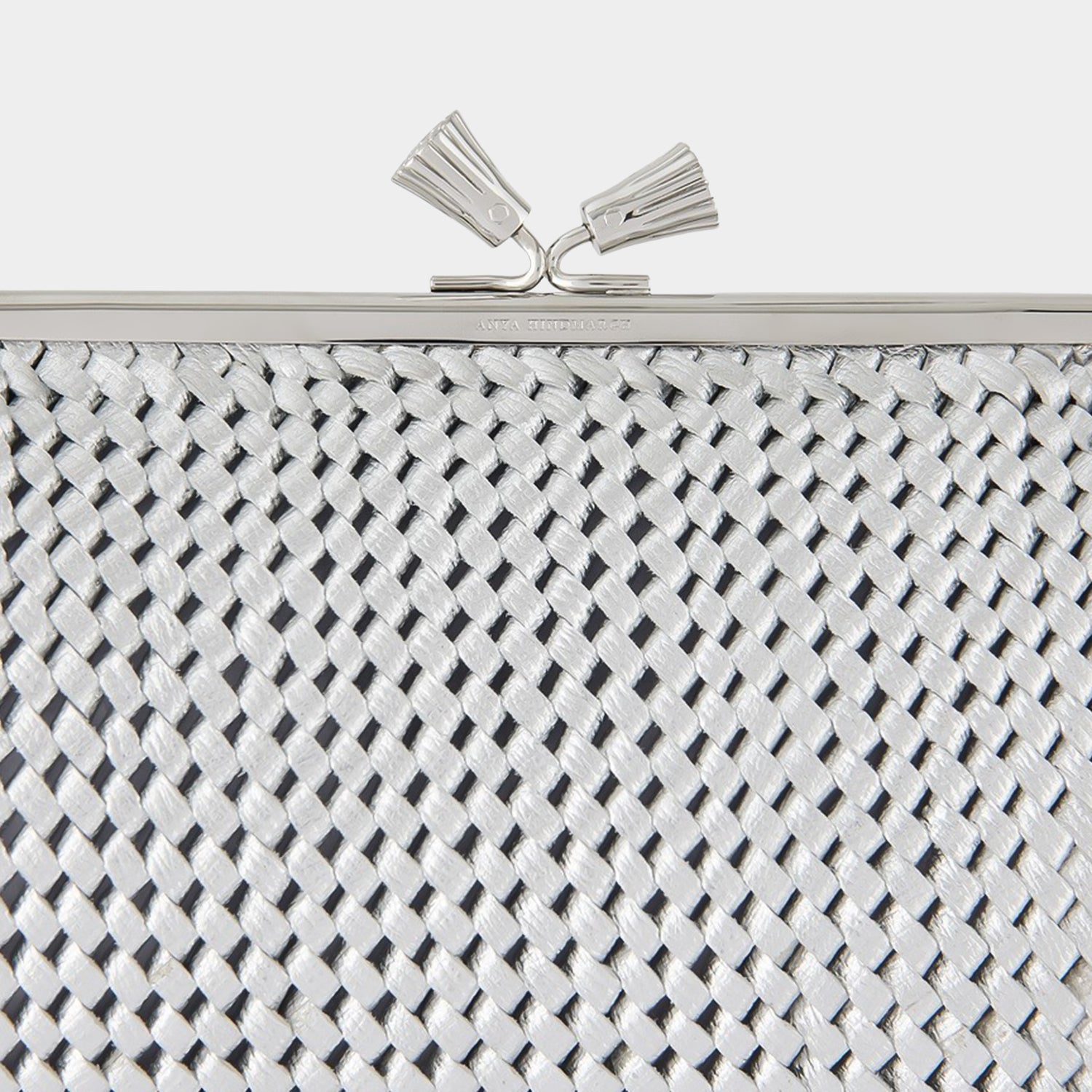 Large Maud Plaited Clutch -

                  
                    Capra Leather in Silver -
                  

                  Anya Hindmarch UK
