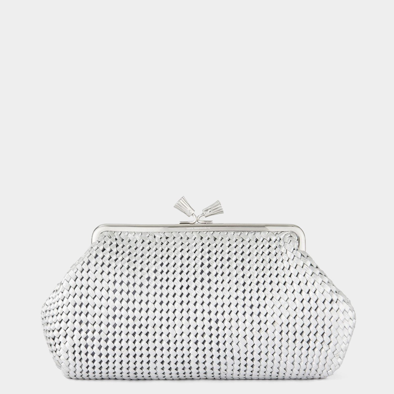 Large Maud Plaited Clutch -

                  
                    Capra Leather in Silver -
                  

                  Anya Hindmarch UK
