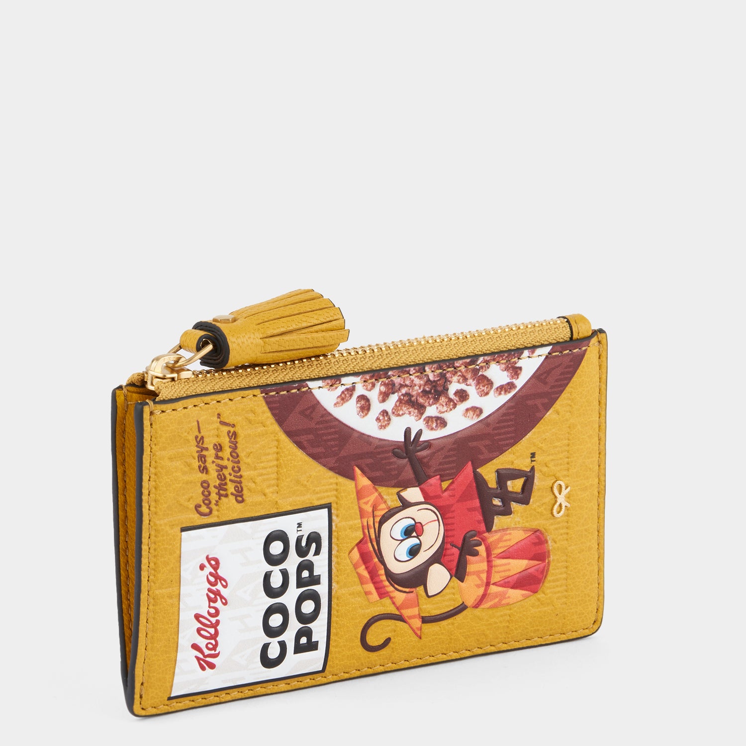 Anya Brands Coco Pops Zip Card Case -

          
            Capra Leather in Mustard -
          

          Anya Hindmarch UK
