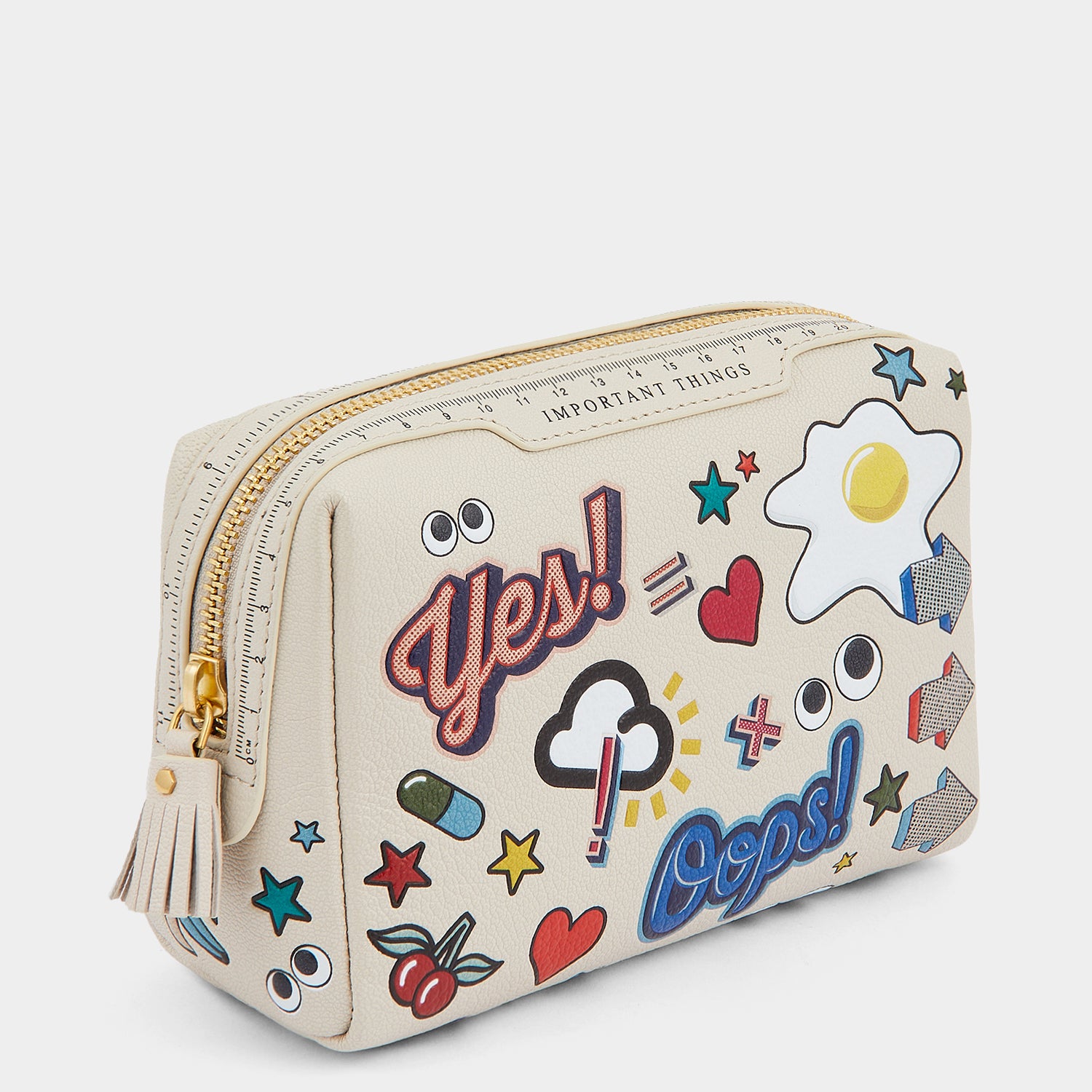 All Over Stickers Important Things -

                  
                    Shiny Capra Leather in Chalk -
                  

                  Anya Hindmarch UK
