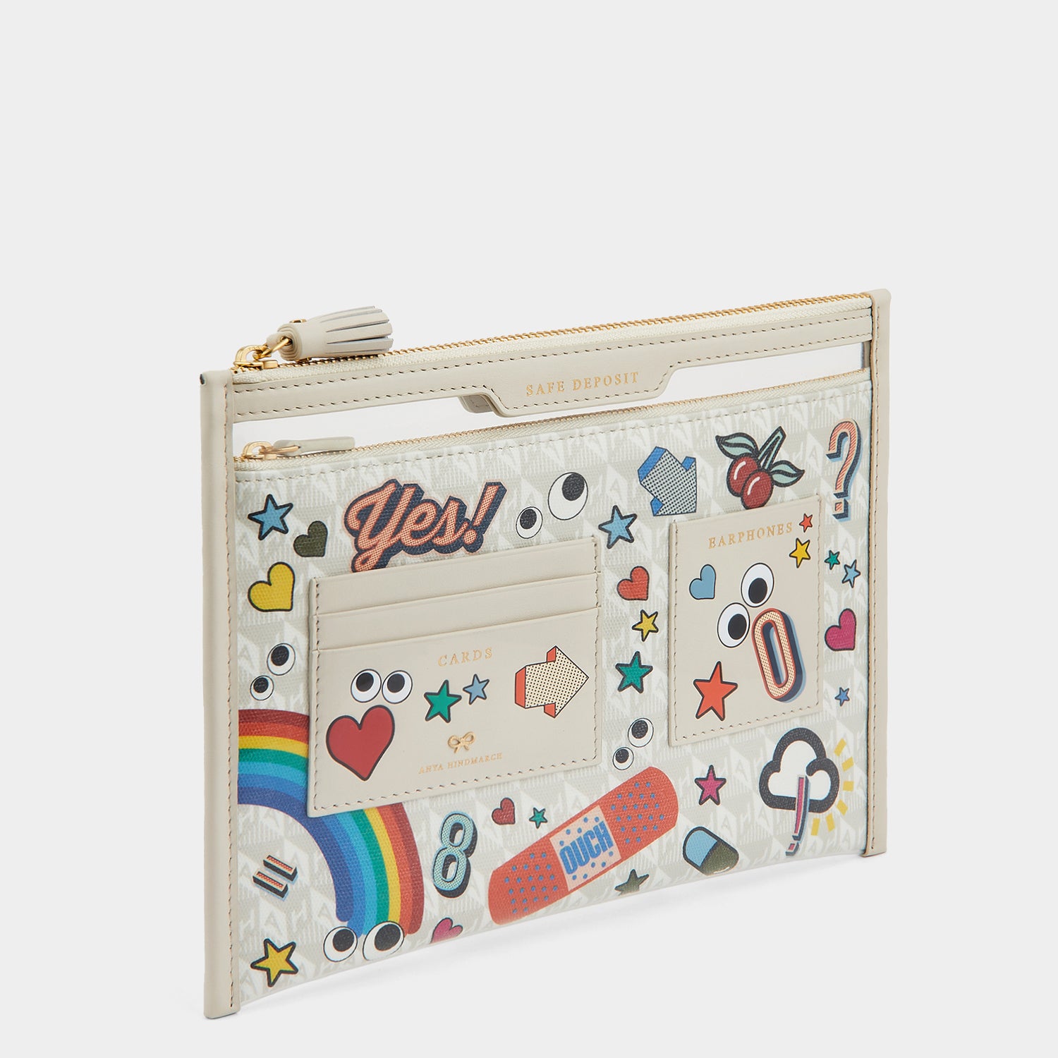 All Over Stickers Safe Deposit Case -

                  
                    Recycled Canvas in Chalk -
                  

                  Anya Hindmarch UK
