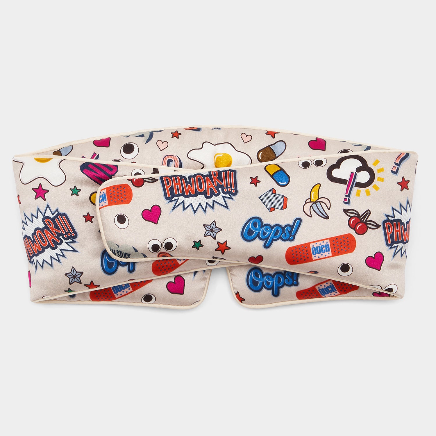 All Over Stickers Travel Eye Mask -

                  
                    Silk in Chalk -
                  

                  Anya Hindmarch UK
