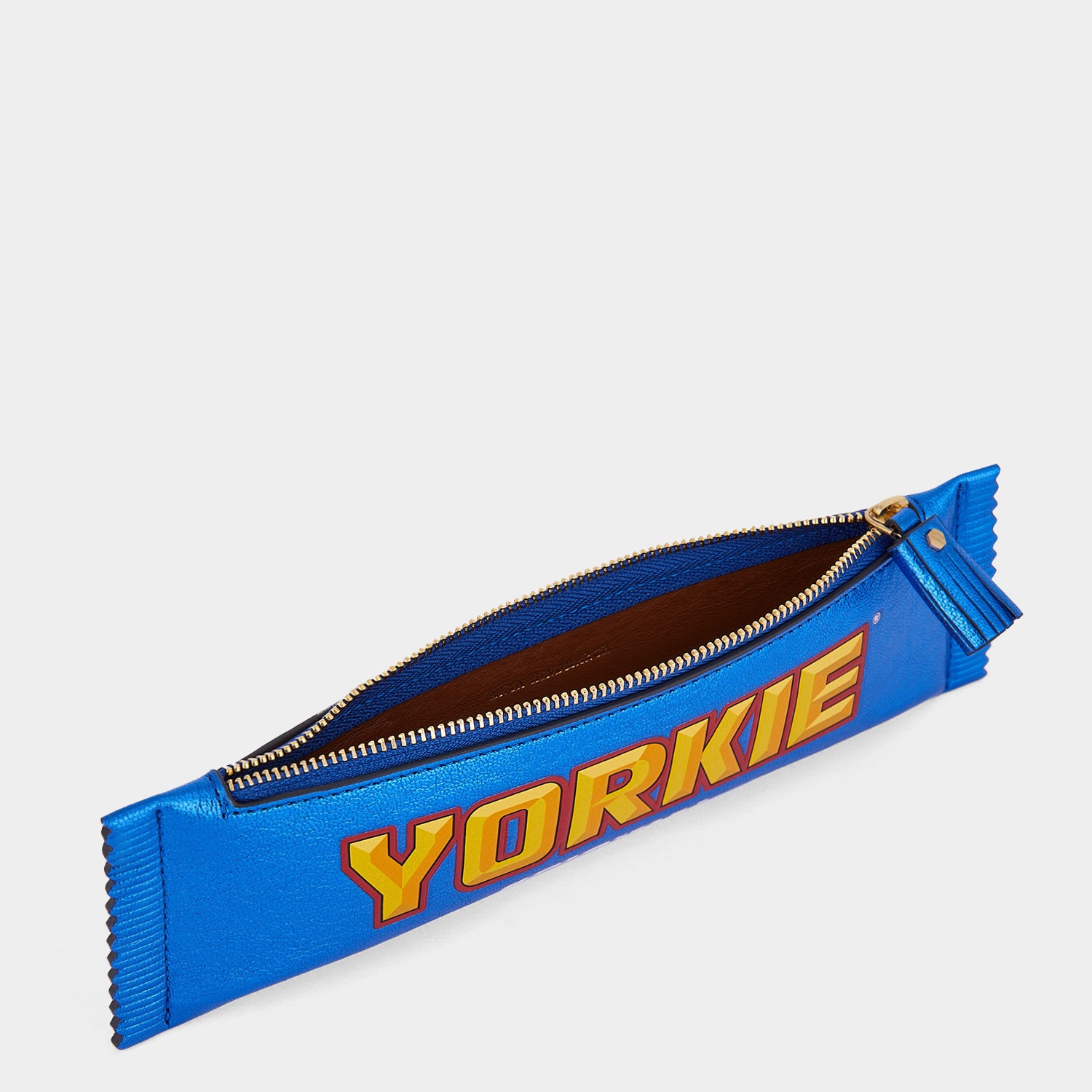 Anya Brands Yorkie Pencil Case -

                  
                    Metallic Leather in Electric Blue -
                  

                  Anya Hindmarch UK
