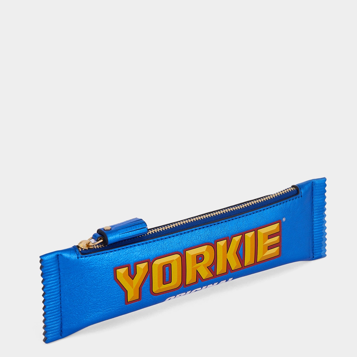 Anya Brands Yorkie Pencil Case -

                  
                    Metallic Leather in Electric Blue -
                  

                  Anya Hindmarch UK
