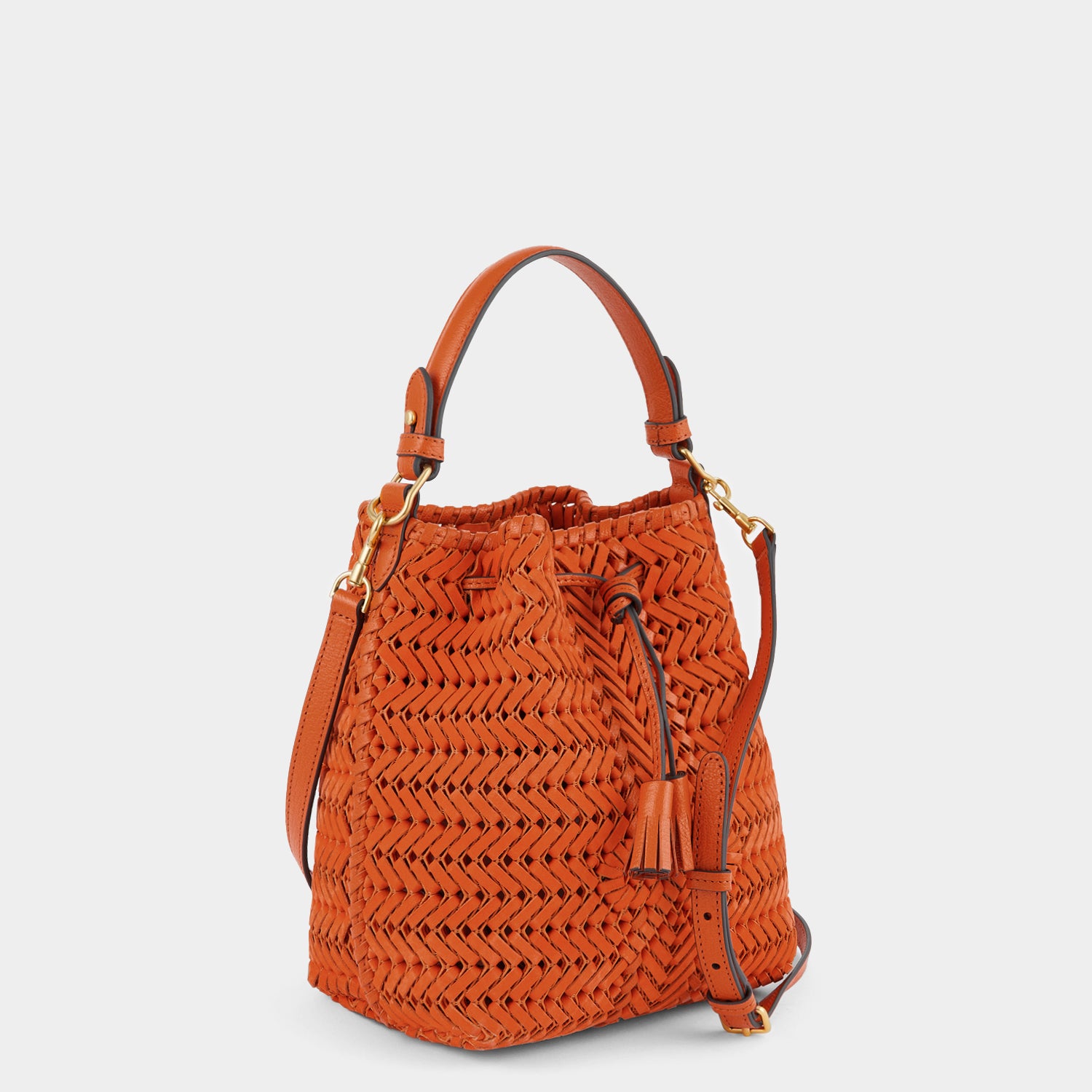 Neeson Small Drawstring -

                  
                    Nubuck Leather in Clementine -
                  

                  Anya Hindmarch UK
