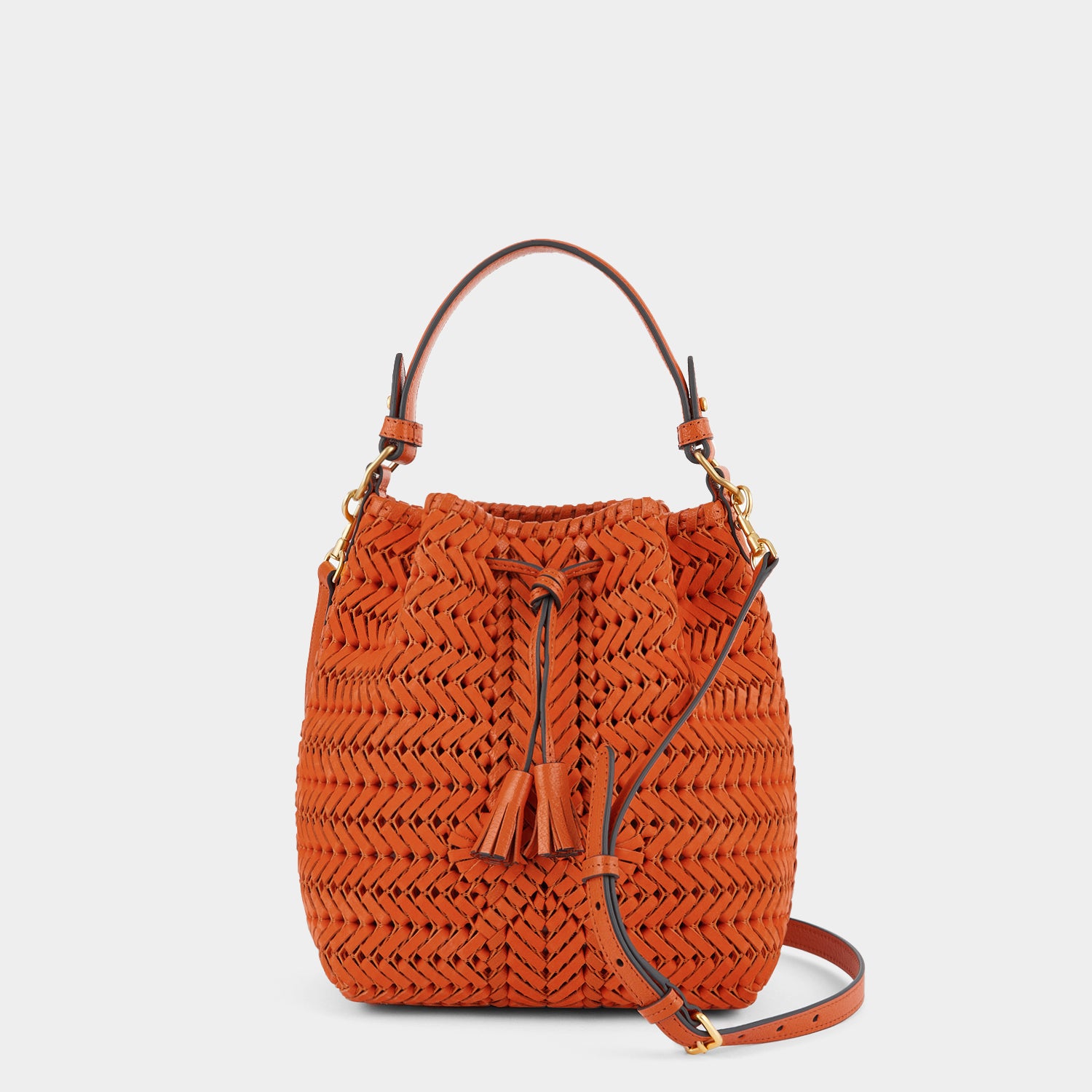 Neeson Small Drawstring -

                  
                    Nubuck Leather in Clementine -
                  

                  Anya Hindmarch UK
