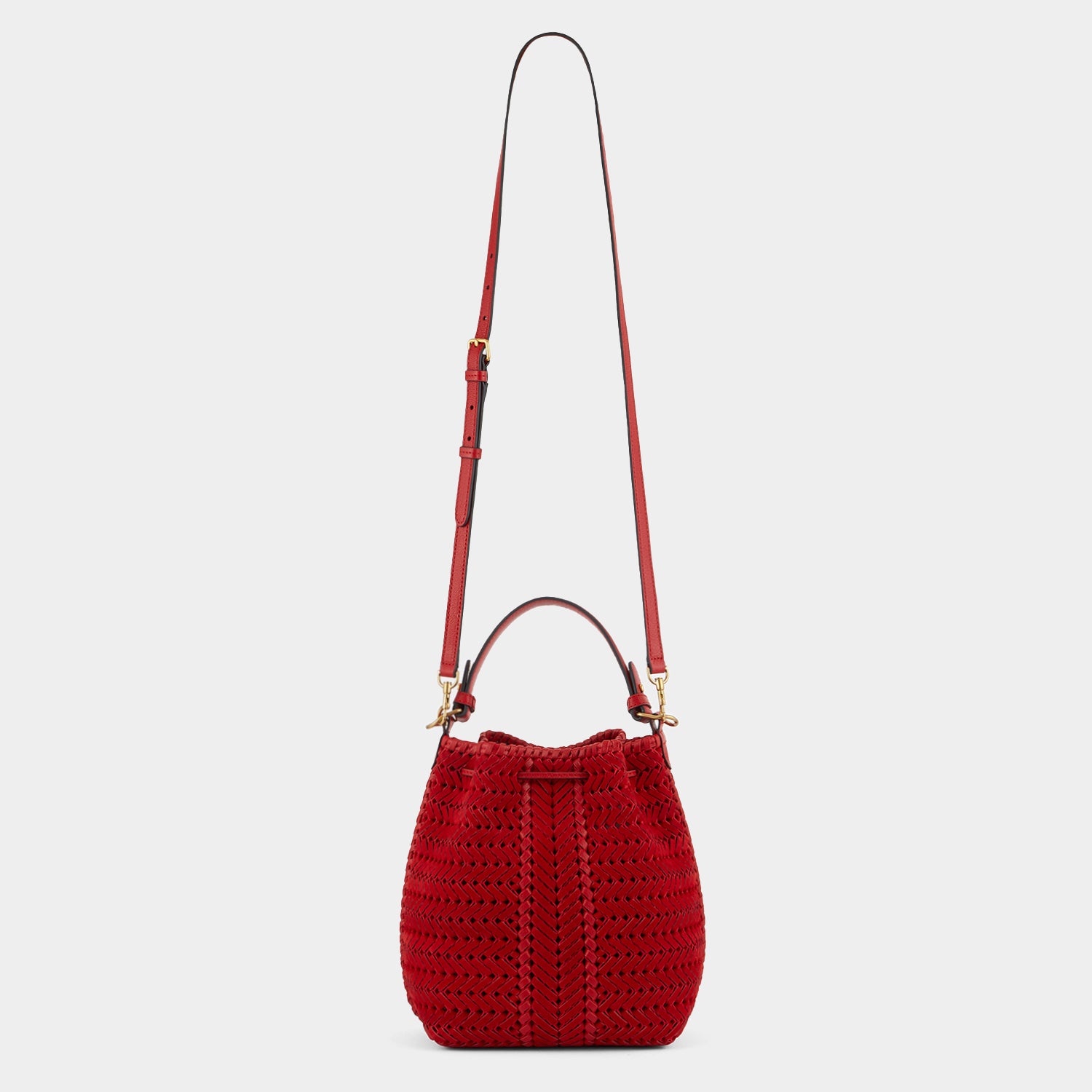 Neeson Small Drawstring -

                  
                    Nubuck Leather in Red -
                  

                  Anya Hindmarch UK
