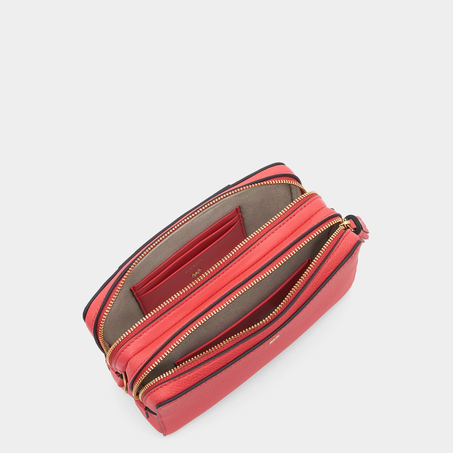 Quilted Double Zip Cross-body -

                  
                    Grain Leather in Lollipop -
                  

                  Anya Hindmarch UK
