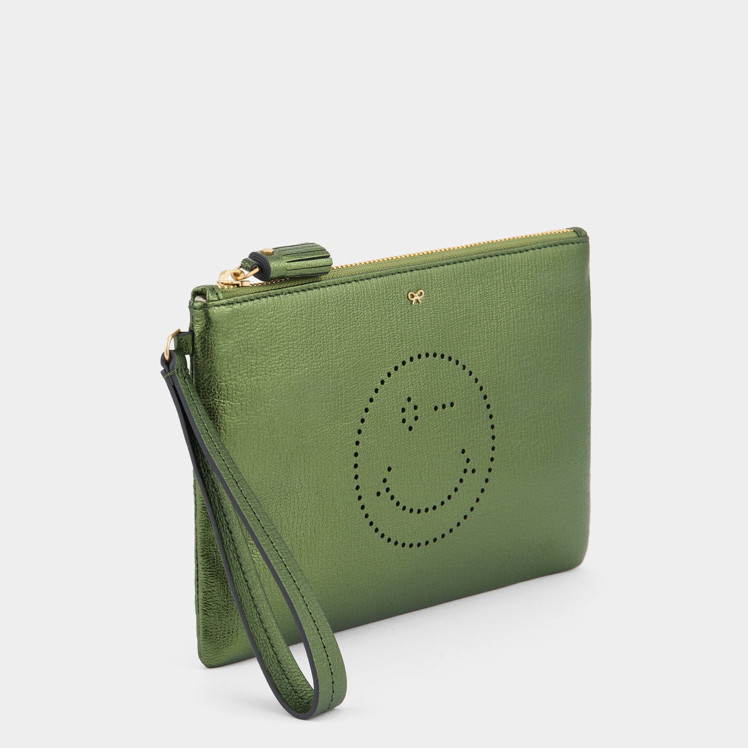 Wink Zip Top Pouch -

                  
                    Capra Leather in Olive -
                  

                  Anya Hindmarch UK
