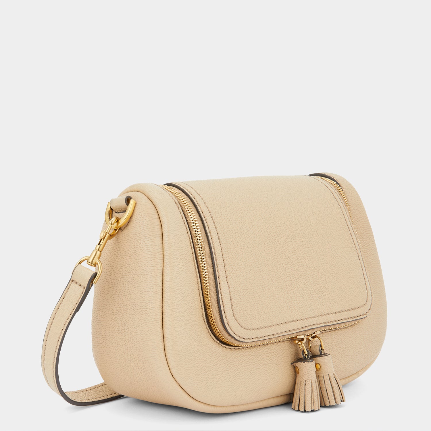 Vere Small Soft Satchel Cross-body -

                  
                    Grain Leather in Buff -
                  

                  Anya Hindmarch UK
