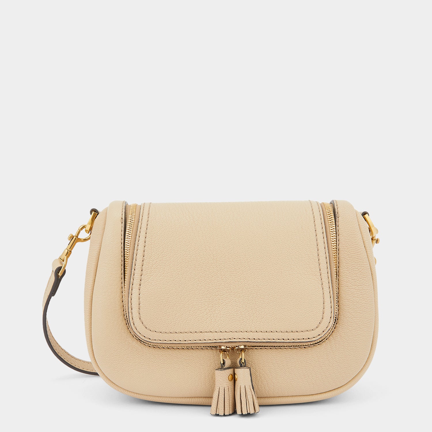 Vere Small Soft Satchel Cross-body -

                  
                    Grain Leather in Buff -
                  

                  Anya Hindmarch UK
