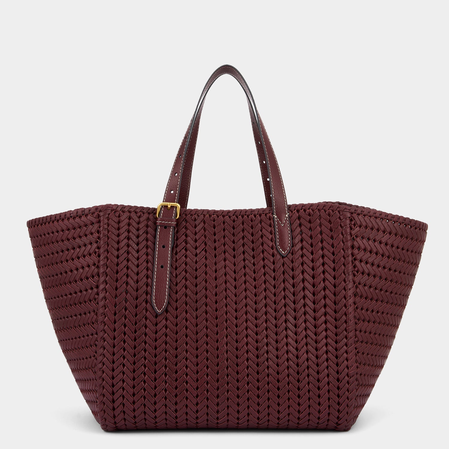 Neeson Square Tote -

                  
                    Capra Leather in Rosewood -
                  

                  Anya Hindmarch UK
