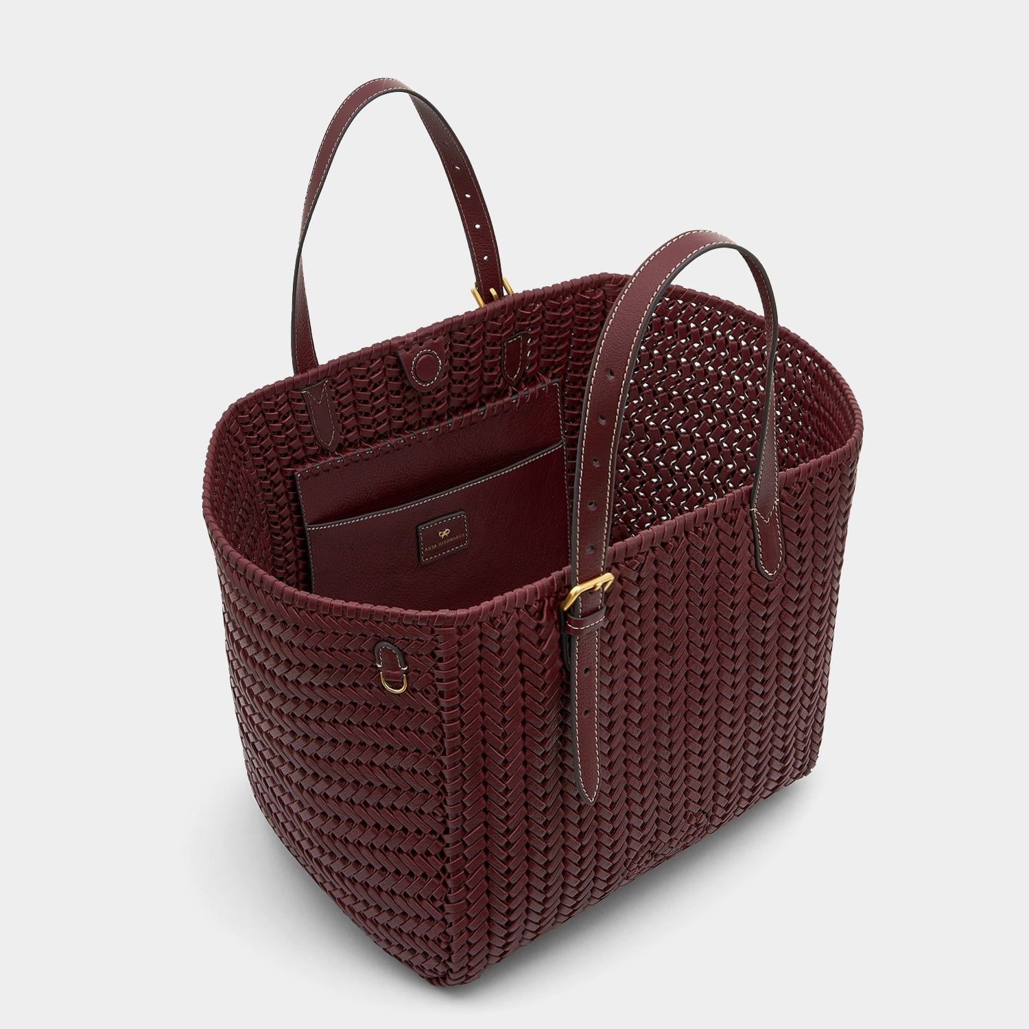 Neeson Square Tote -

                  
                    Capra Leather in Rosewood -
                  

                  Anya Hindmarch UK
