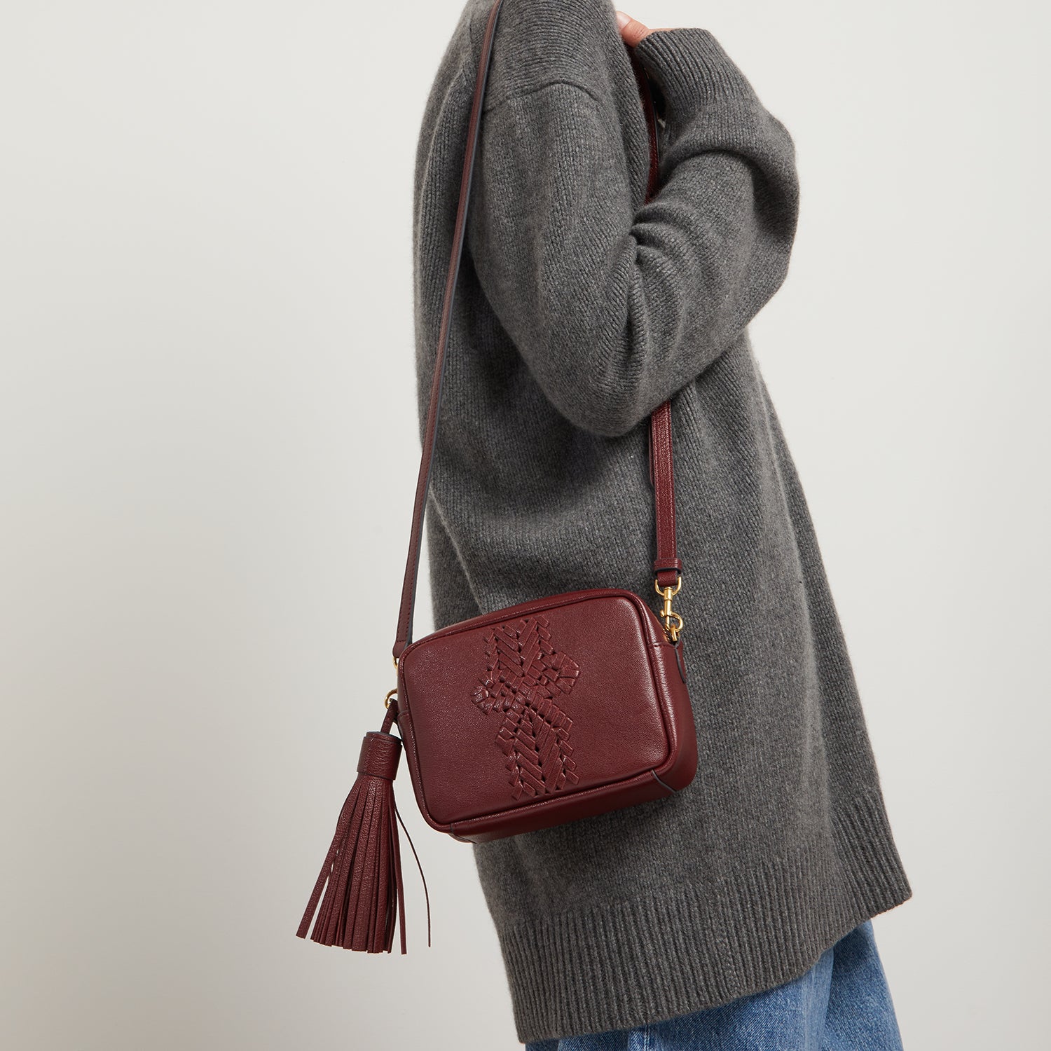 Neeson Tassel Cross-body -

                  
                    Capra Leather in Rosewood -
                  

                  Anya Hindmarch UK
