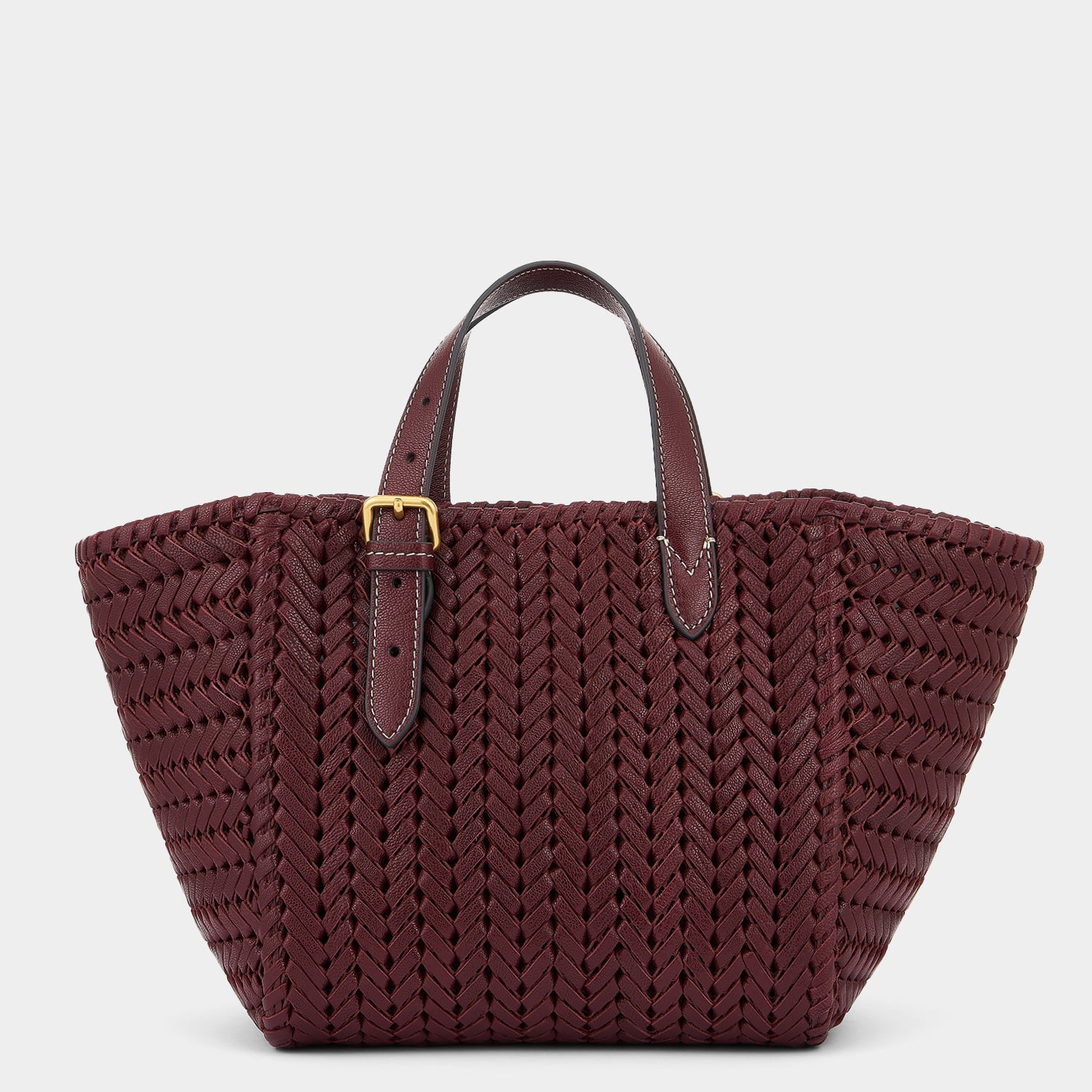 Neeson Small Square Tote -

                  
                    Capra Leather in Rosewood -
                  

                  Anya Hindmarch UK
