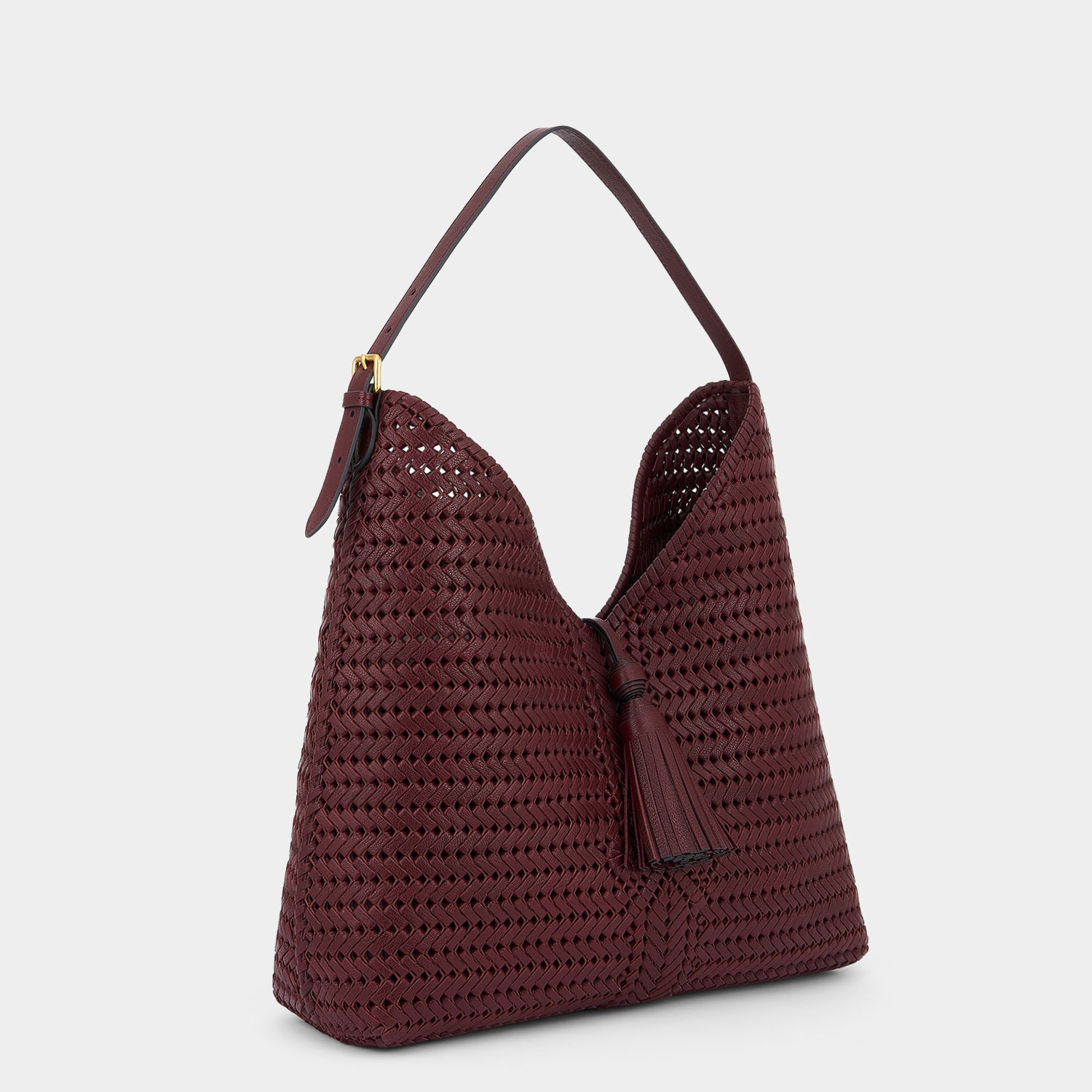 Neeson Tassel Hobo -

                  
                    Capra Leather in Rosewood -
                  

                  Anya Hindmarch UK

