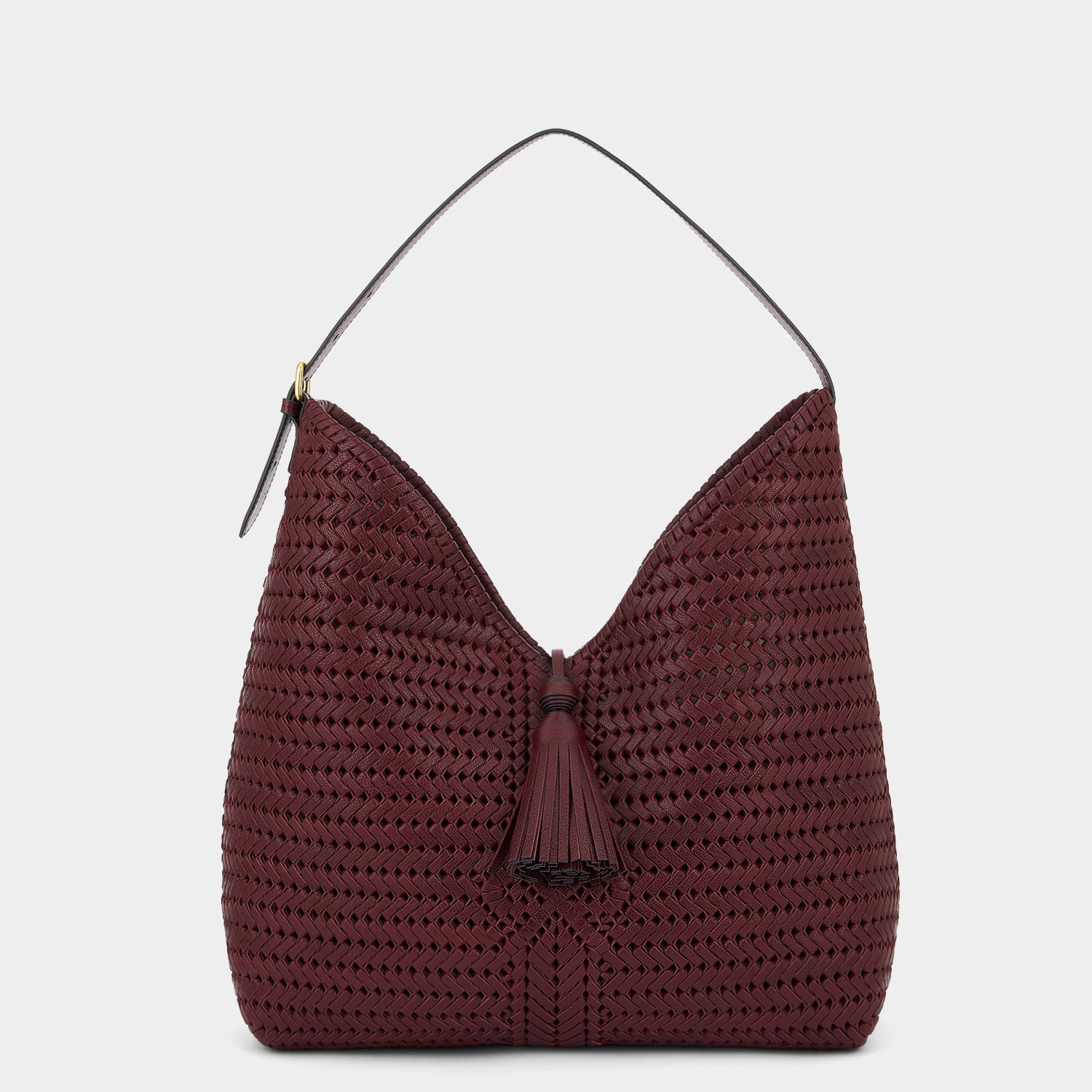 Neeson Tassel Hobo -

                  
                    Capra Leather in Rosewood -
                  

                  Anya Hindmarch UK
