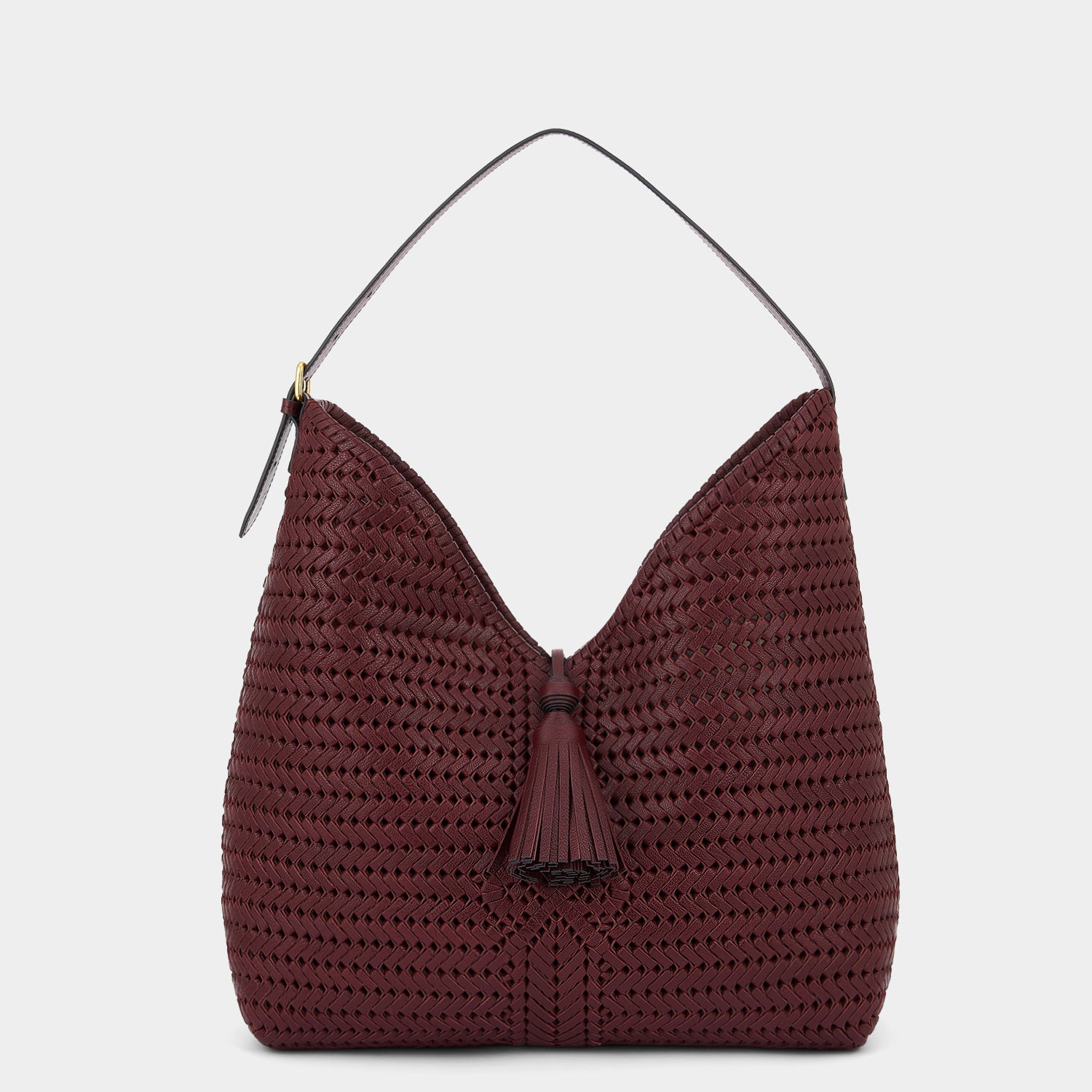 Neeson Tassel Hobo Bag -

                  
                    Capra Leather in Rosewood -
                  

                  Anya Hindmarch UK
