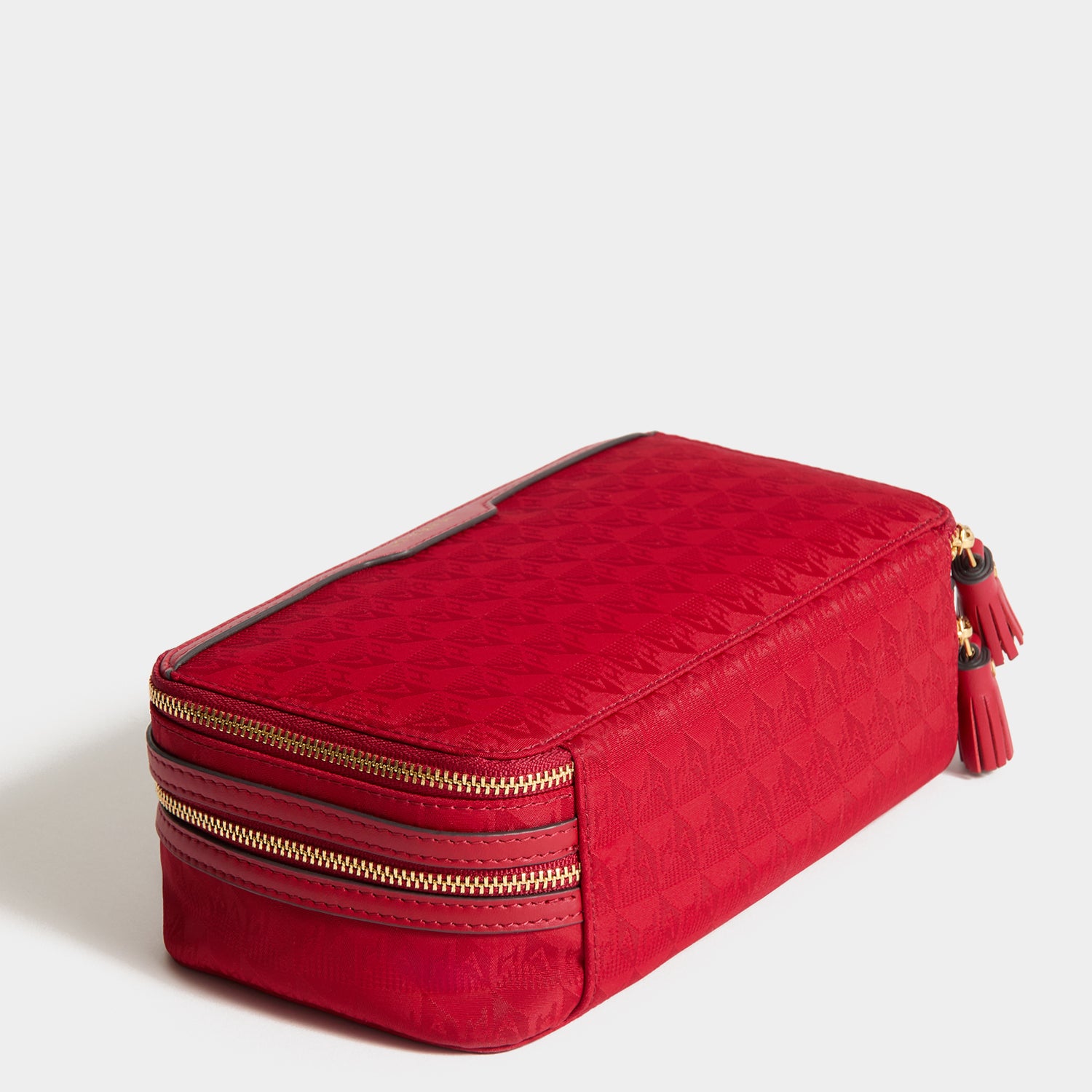 Logo Make-Up Pouch -

          
            Jacquard Nylon Up in Red -
          

          Anya Hindmarch UK
