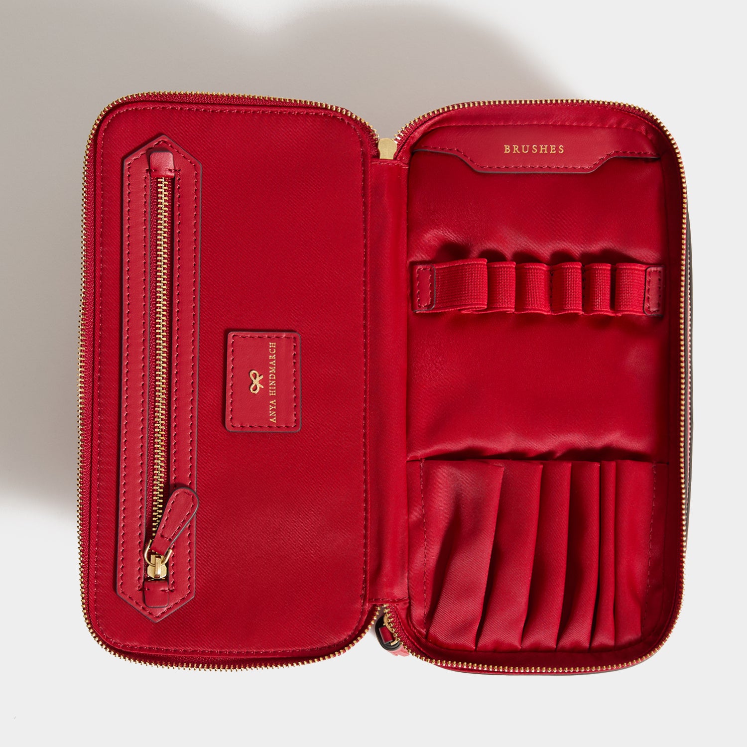 Logo Make-Up Pouch -

          
            Jacquard Nylon Up in Red -
          

          Anya Hindmarch UK
