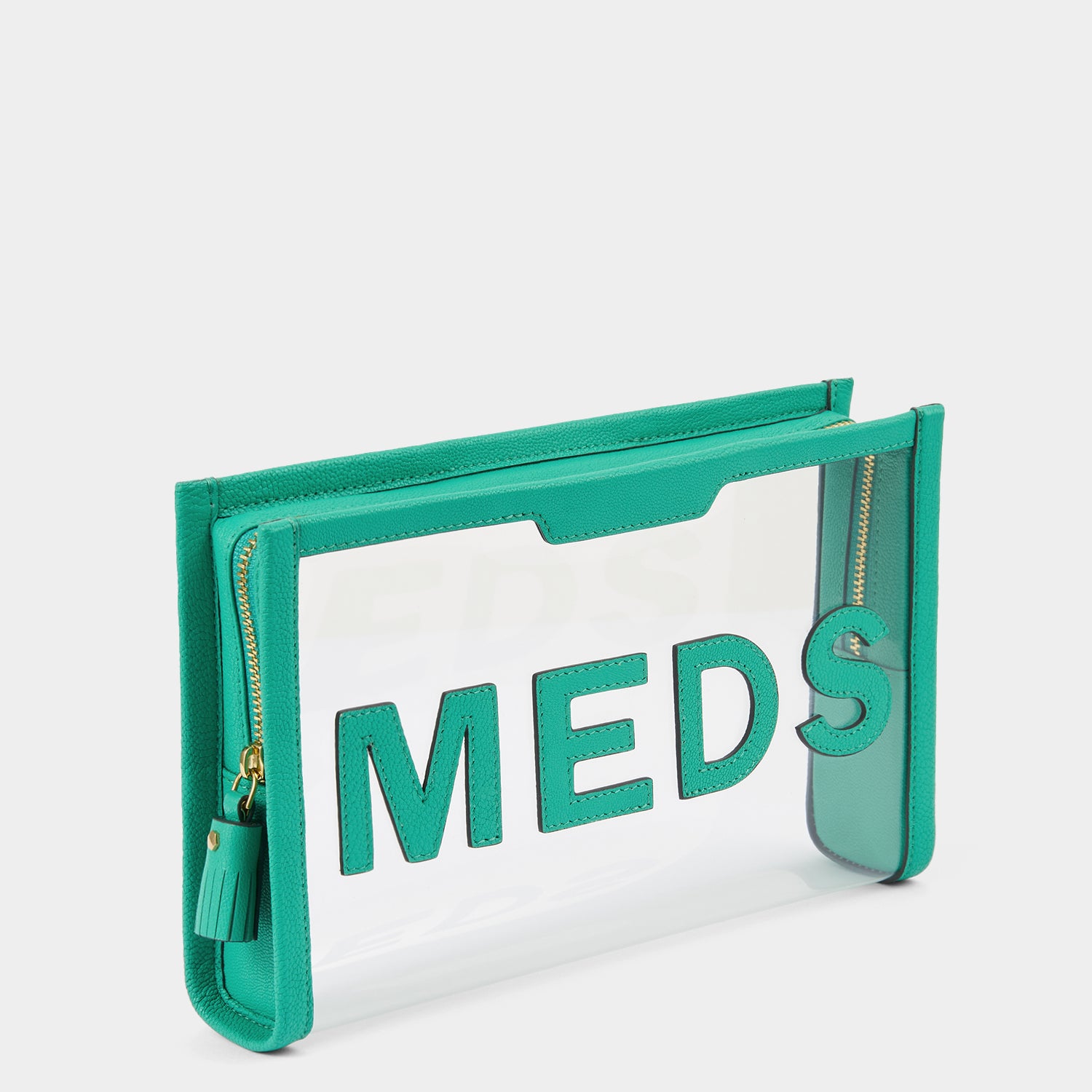 Meds Pouch -

                  
                    Capra in Clear/Arsenic -
                  

                  Anya Hindmarch UK
