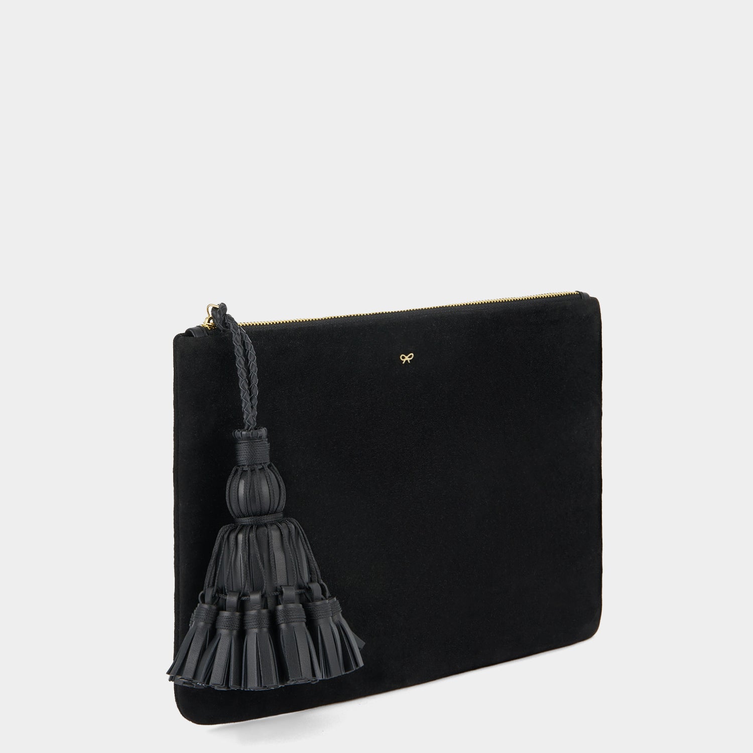 Georgiana Clutch -

                  
                    Kid Suede in Black -
                  

                  Anya Hindmarch UK
