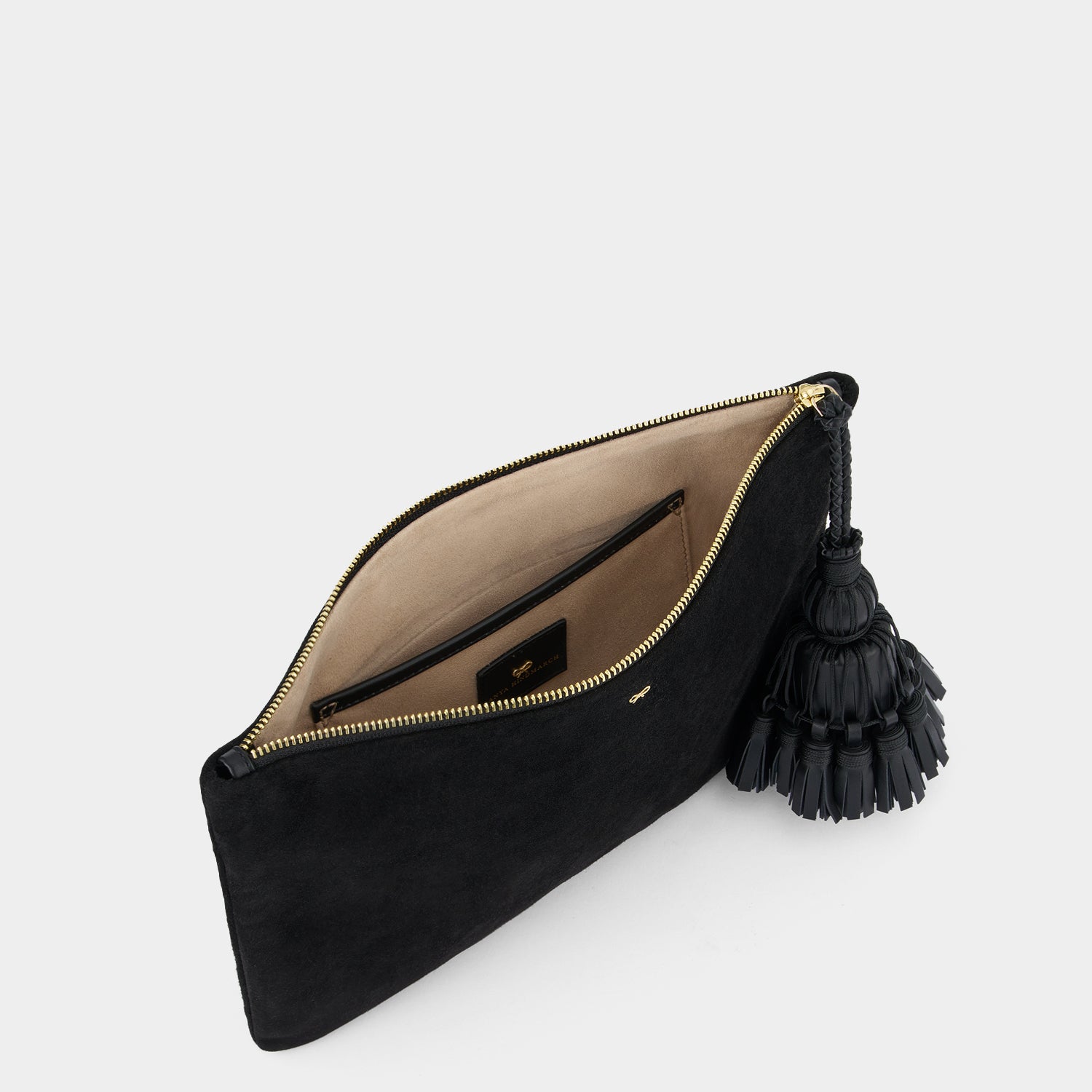 Georgiana Clutch -

                  
                    Kid Suede in Black -
                  

                  Anya Hindmarch UK
