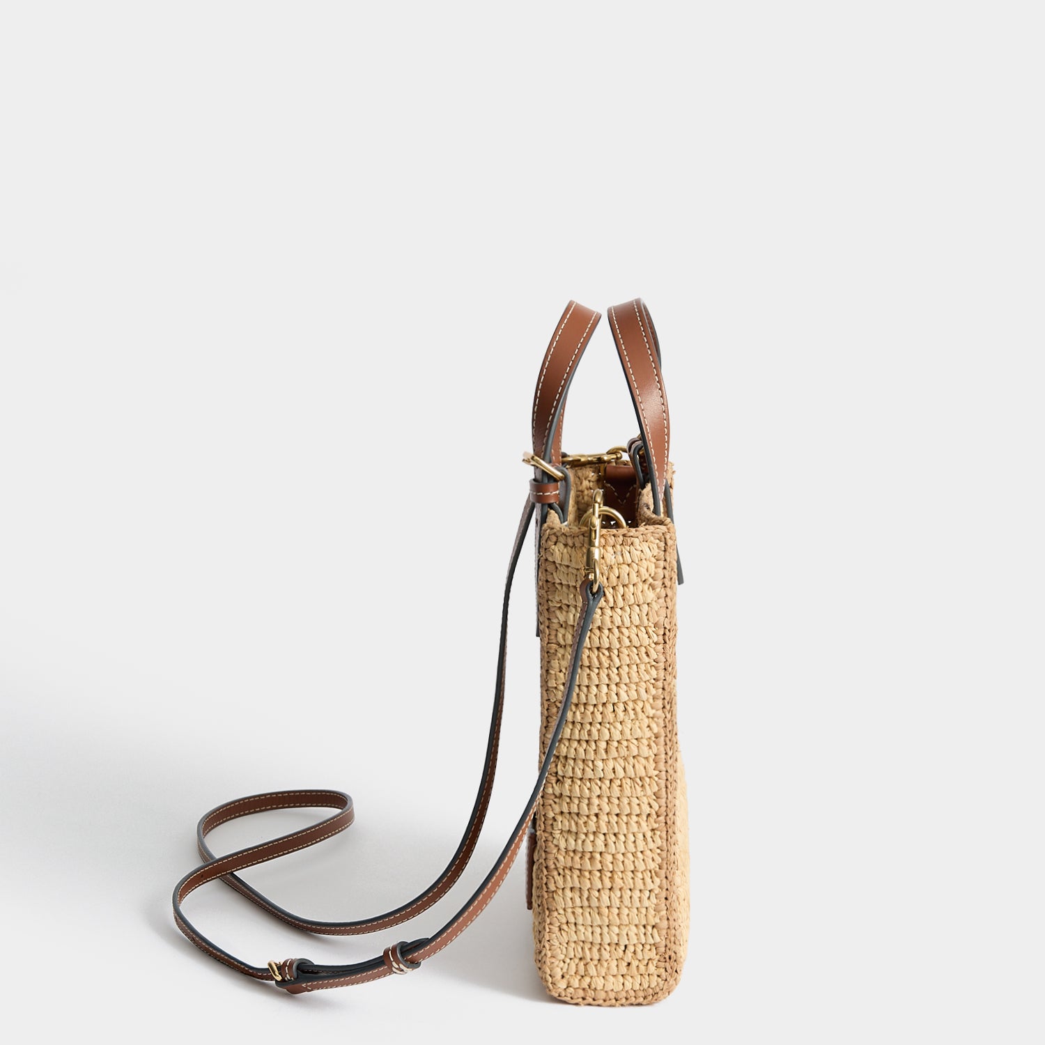Mini Raffia Cross-body Tote Bag with Eyes | Anya Hindmarch UK