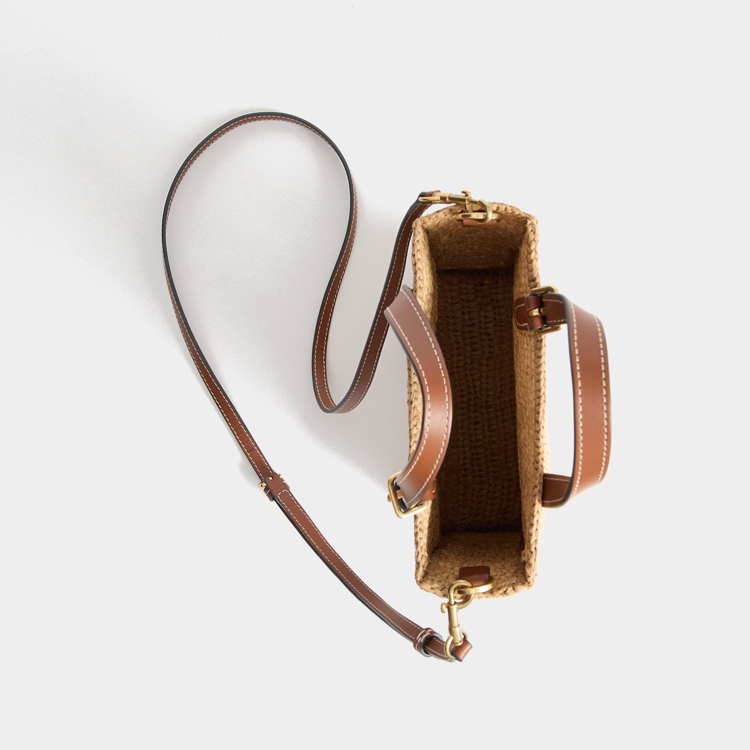 Mini Raffia Cross-body Tote Bag with Eyes | Anya Hindmarch UK
